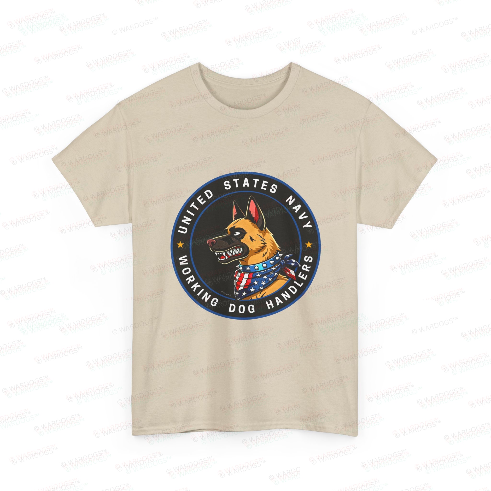 US NAVY K9 Working Dog Handler T-Shirt - circle/front - Image 3