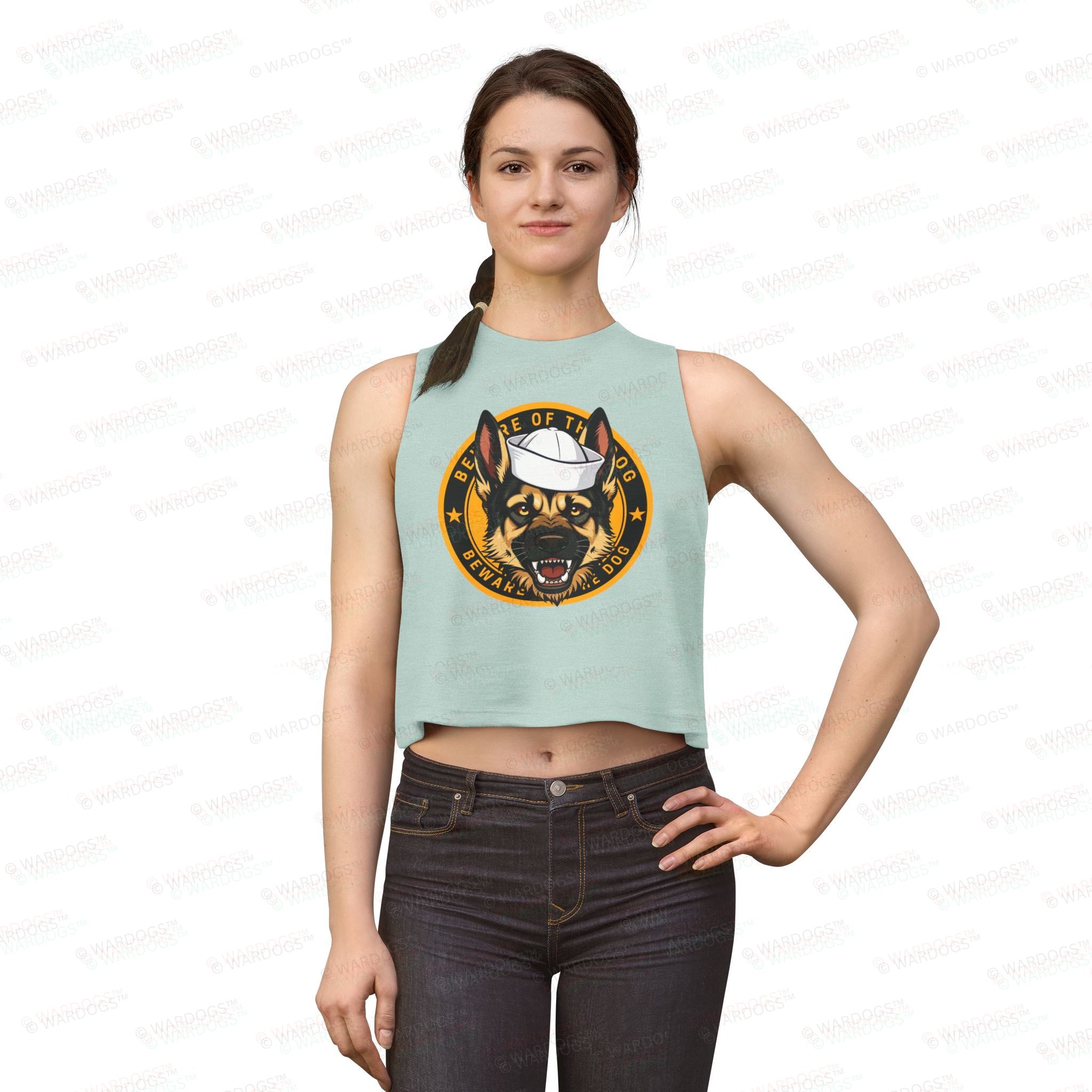 US NAVY BEWARE MALINOIS CROP TOP - Image 3