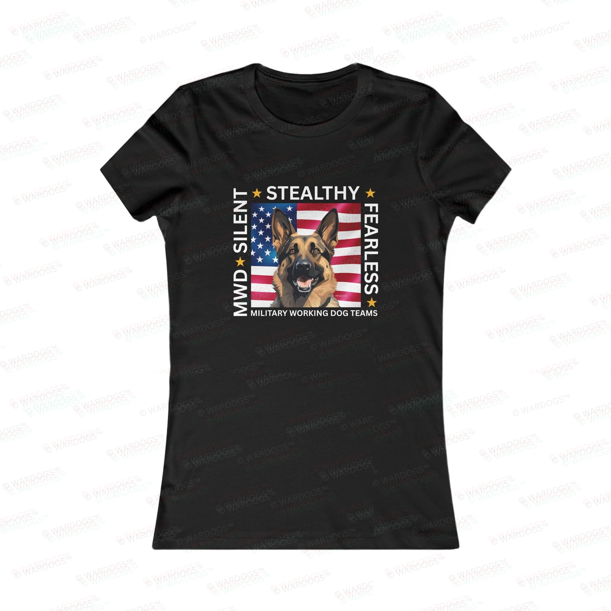 Silent Stealthy Fearless, American Flag - Womens Tee front - Image 3
