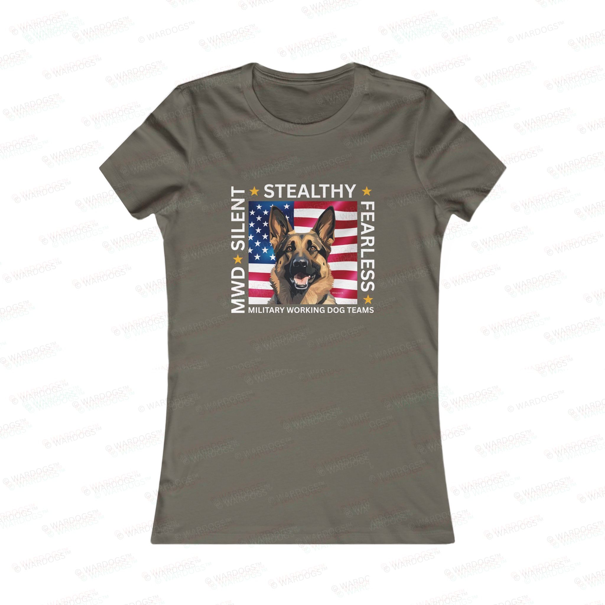 Silent Stealthy Fearless, American Flag - Womens Tee front - Image 7