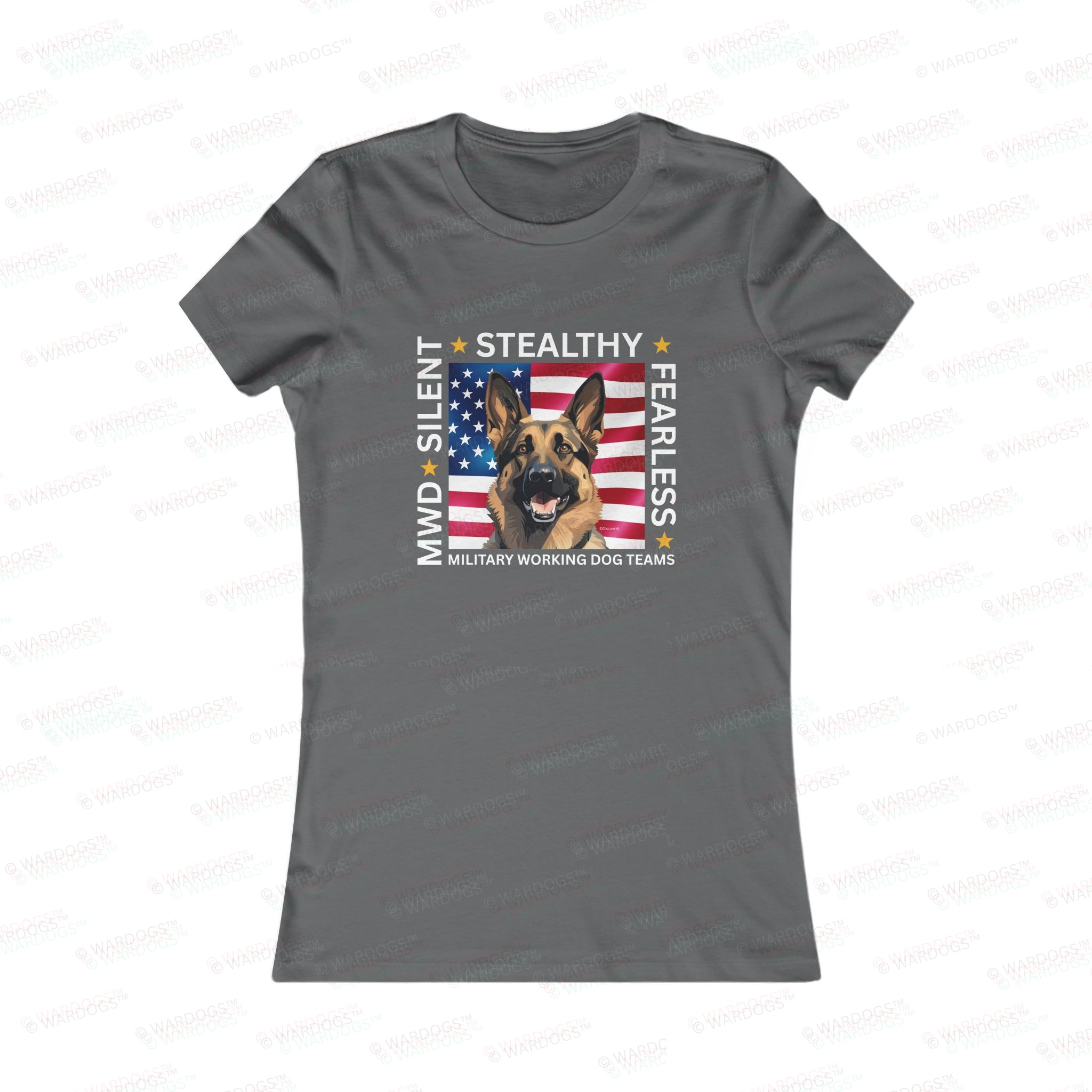 Silent Stealthy Fearless, American Flag - Womens Tee front - Image 11