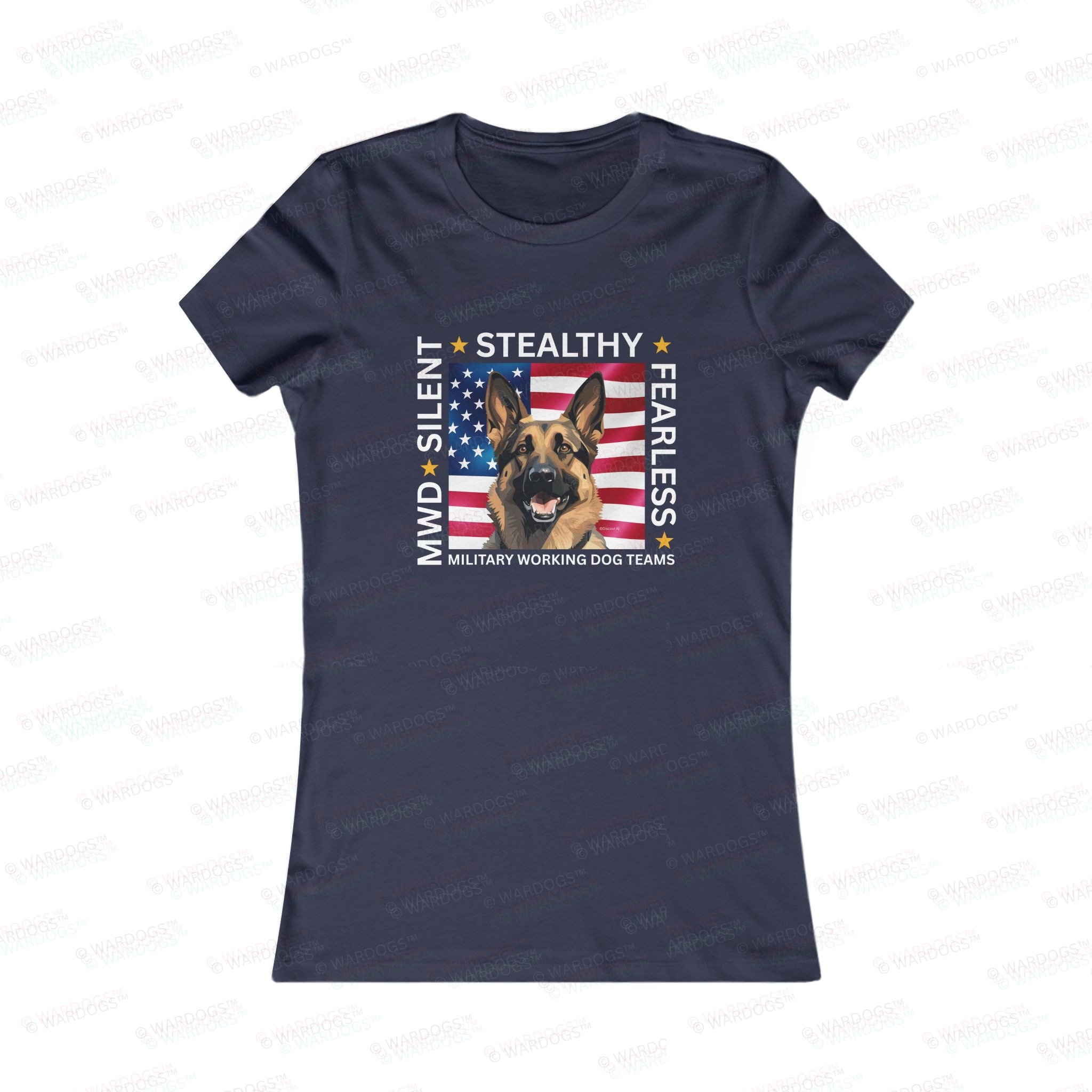 Silent Stealthy Fearless, American Flag - Womens Tee front - Image 13