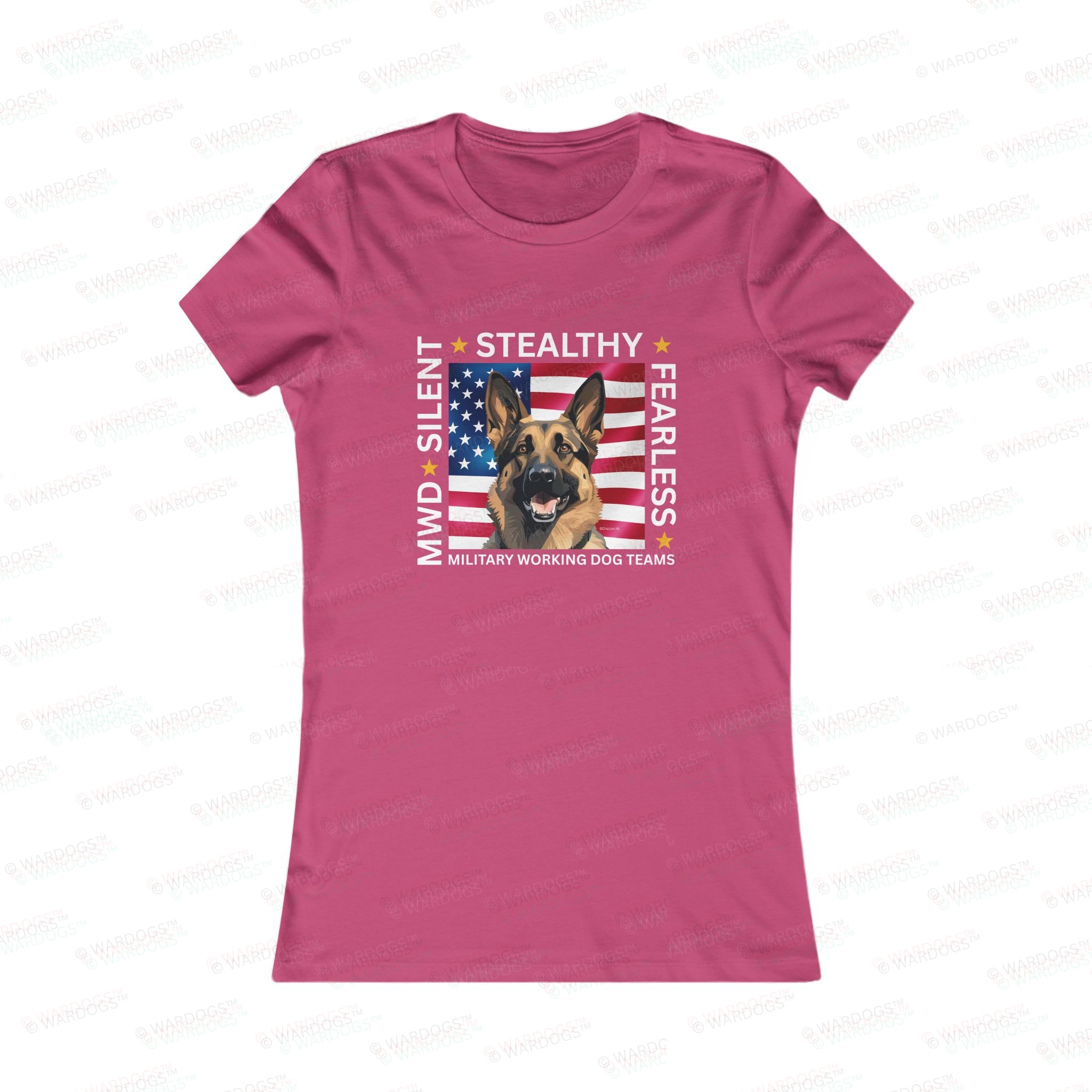 Silent Stealthy Fearless, American Flag - Womens Tee front - Image 15
