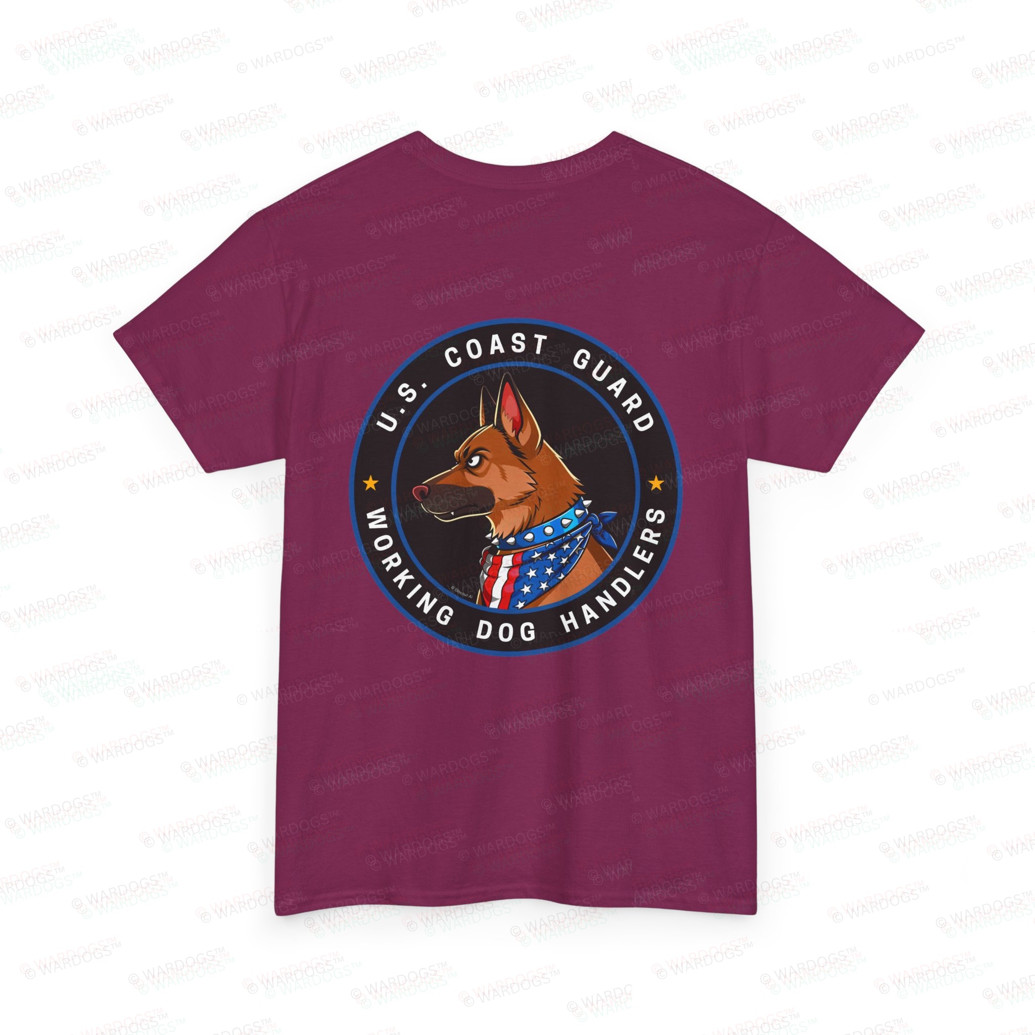 U.S. Coast Guard K9 Working Dog Handler T-Shirt - circle/back