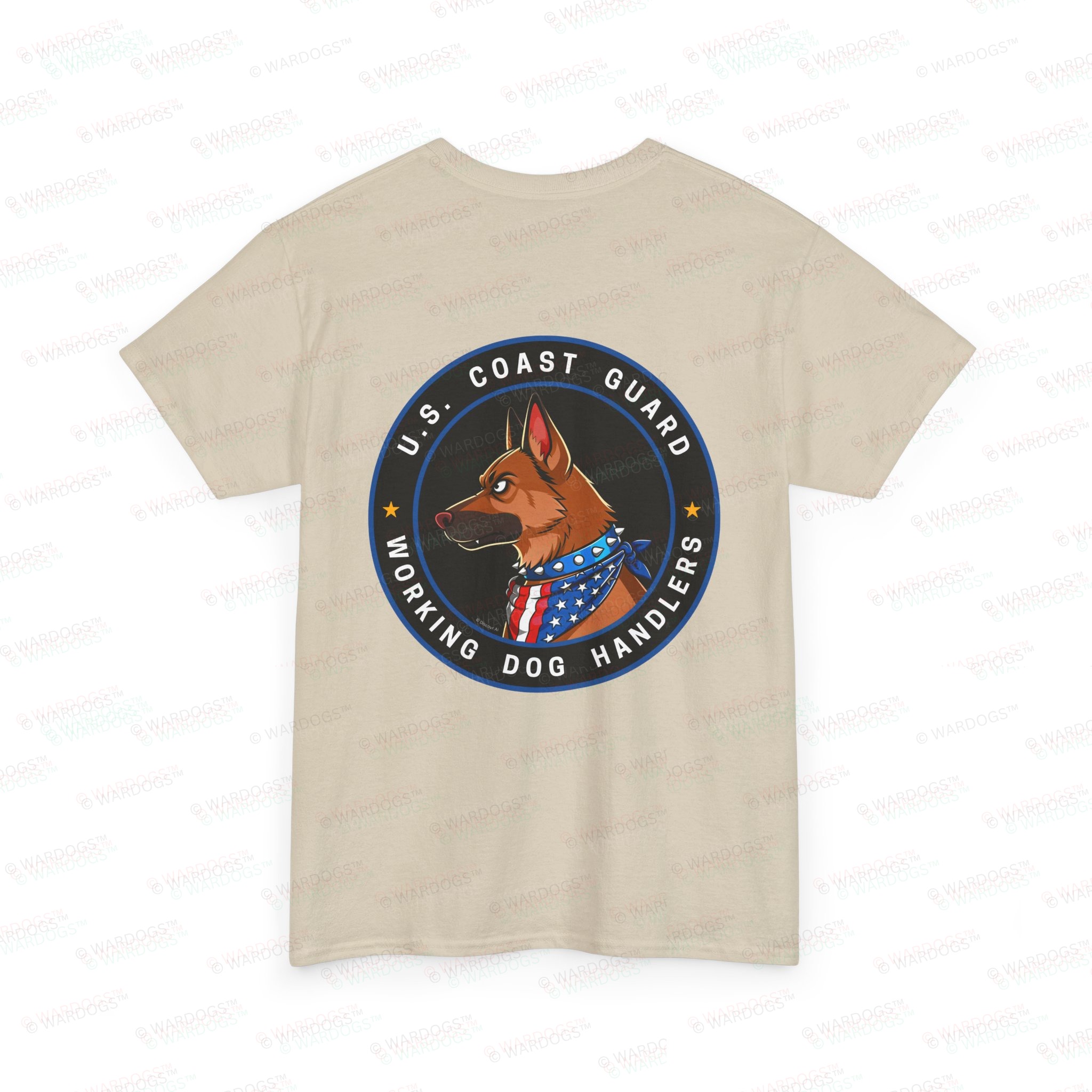 U.S. Coast Guard K9 Working Dog Handler T-Shirt - circle/back - Image 3