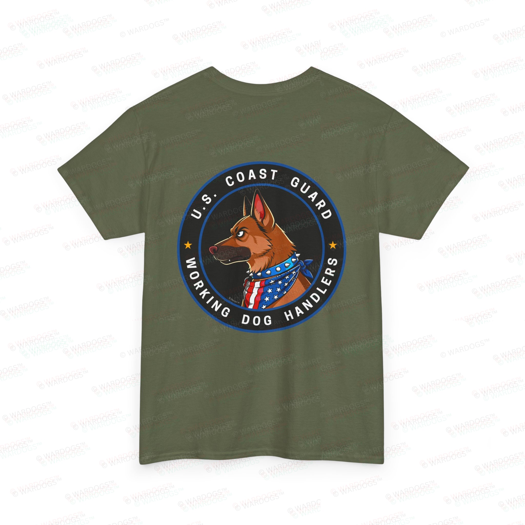 U.S. Coast Guard K9 Working Dog Handler T-Shirt - circle/back - Image 5