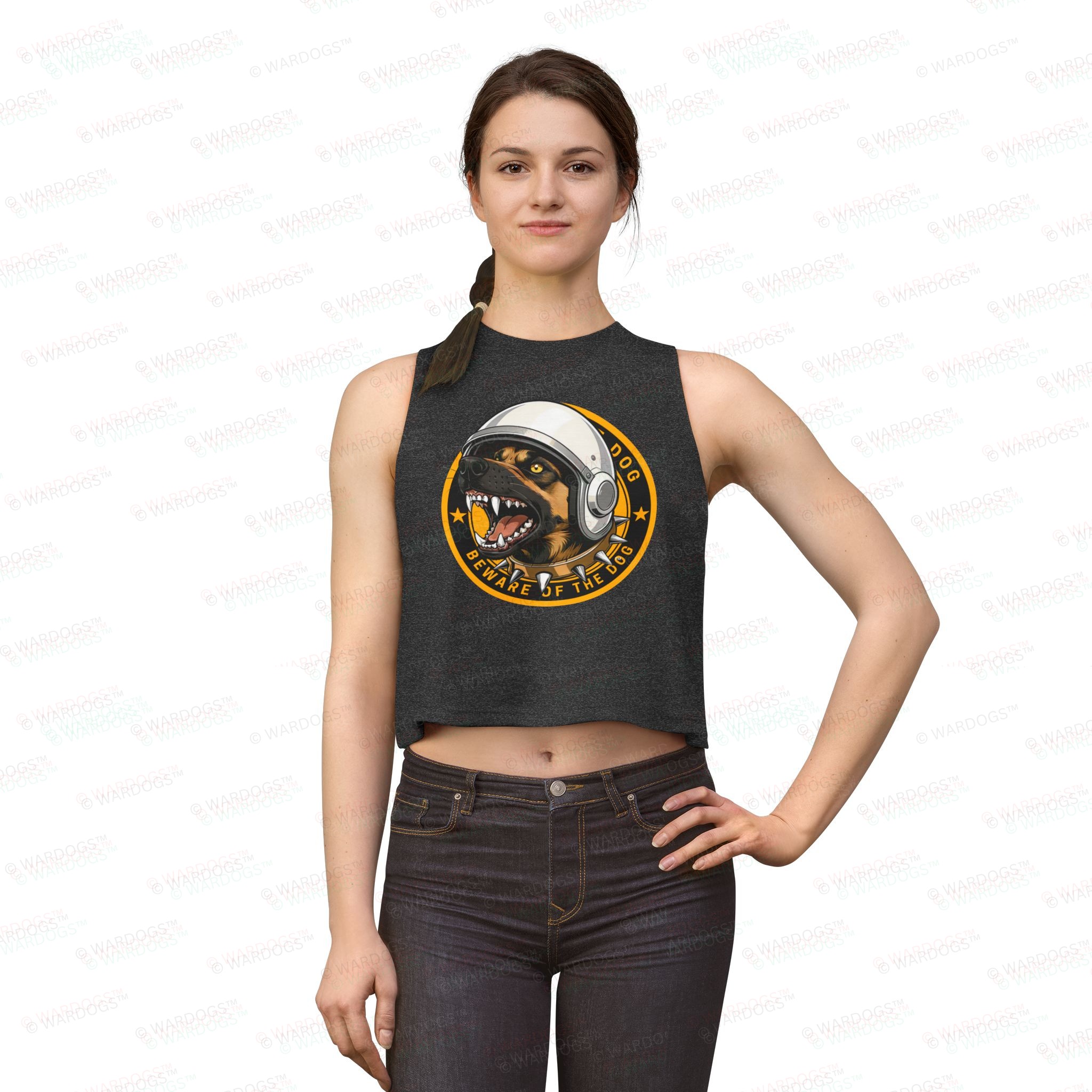 US SPACE FORCE BEWARE MALINOIS CROP TOP - Image 13