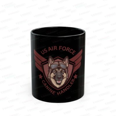 US Air Force Canine Handler Black Mug – Military K9 Gift (11oz/15oz)