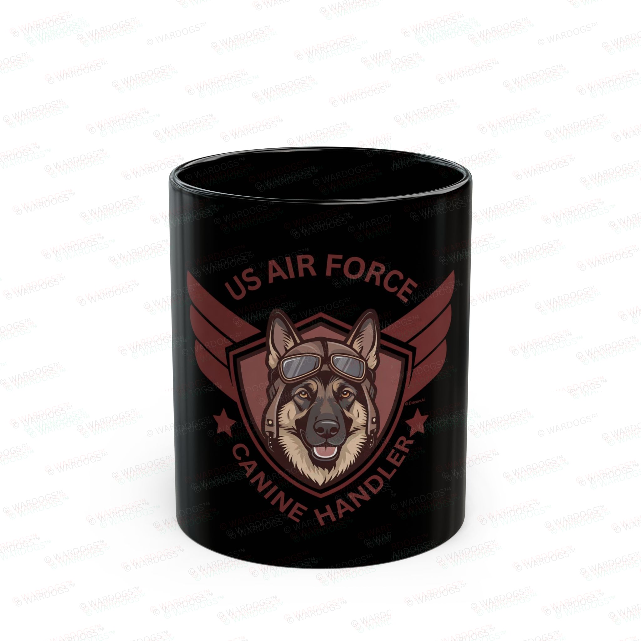 US Air Force Canine Handler Black Mug – Military K9 Gift (11oz/15oz)
