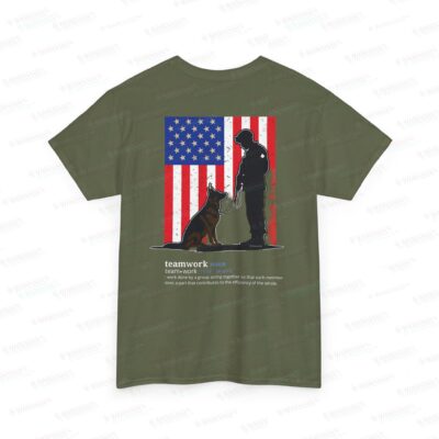 US Military Canine “Teamwork” Tee – White Text