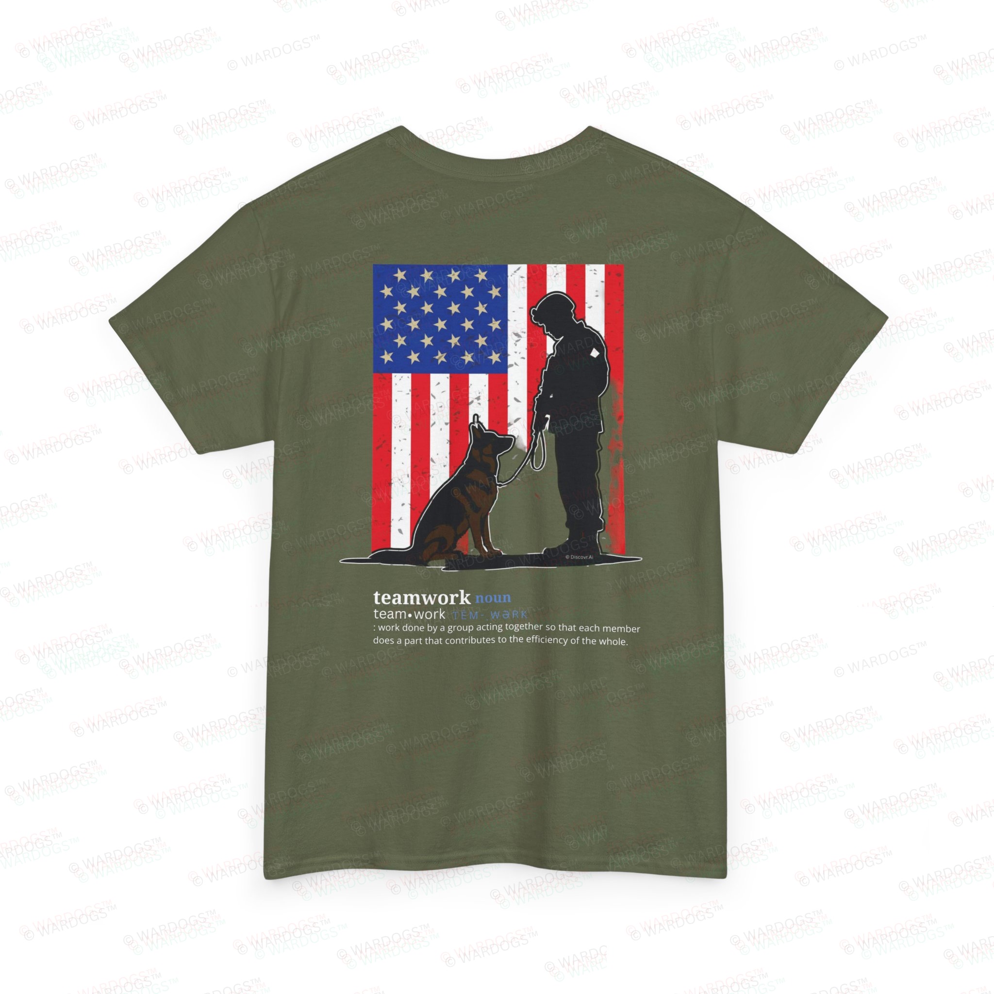 US Military Canine “Teamwork” Tee – White Text