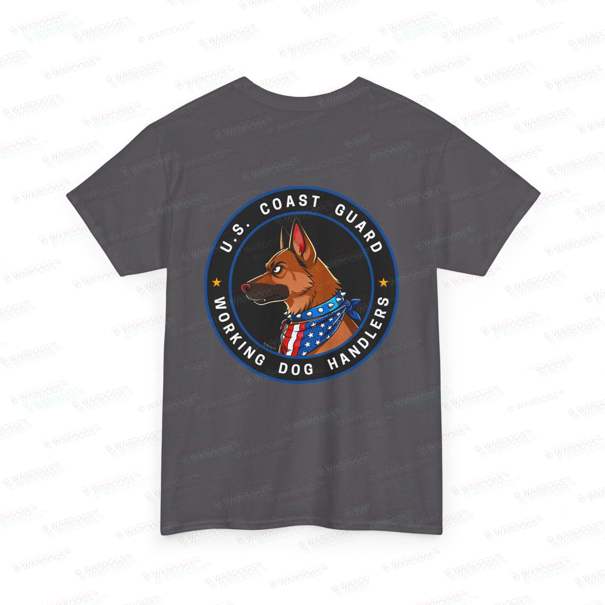 U.S. Coast Guard K9 Working Dog Handler T-Shirt - circle/back - Image 7