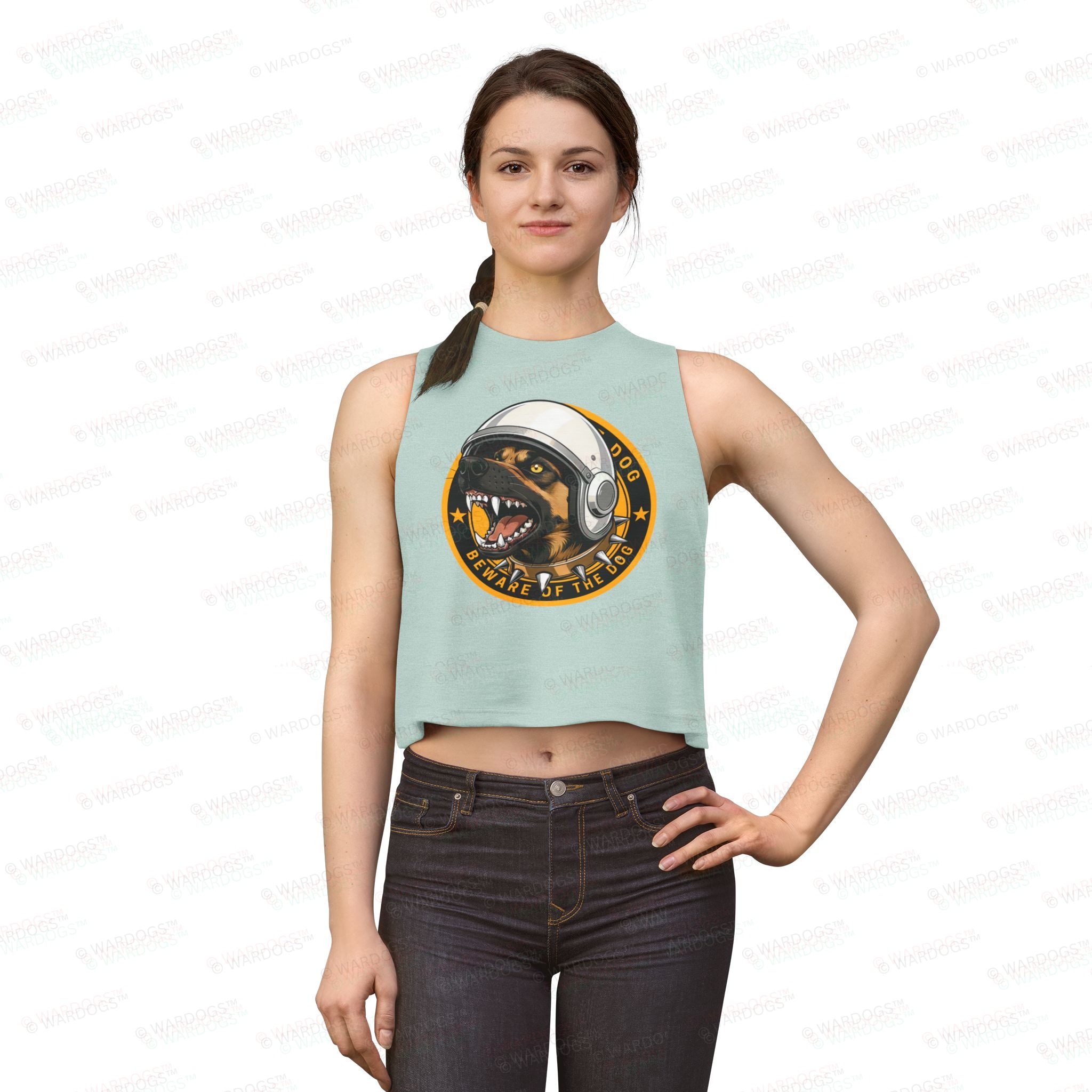 US SPACE FORCE BEWARE MALINOIS CROP TOP - Image 5