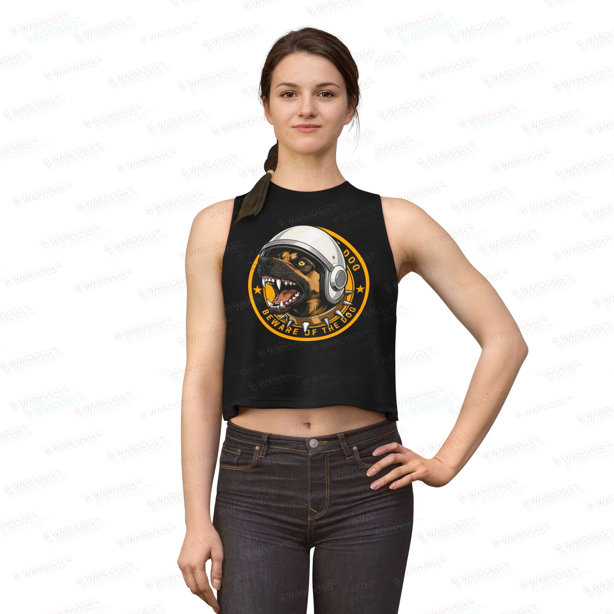 US SPACE FORCE BEWARE MALINOIS CROP TOP - Image 9