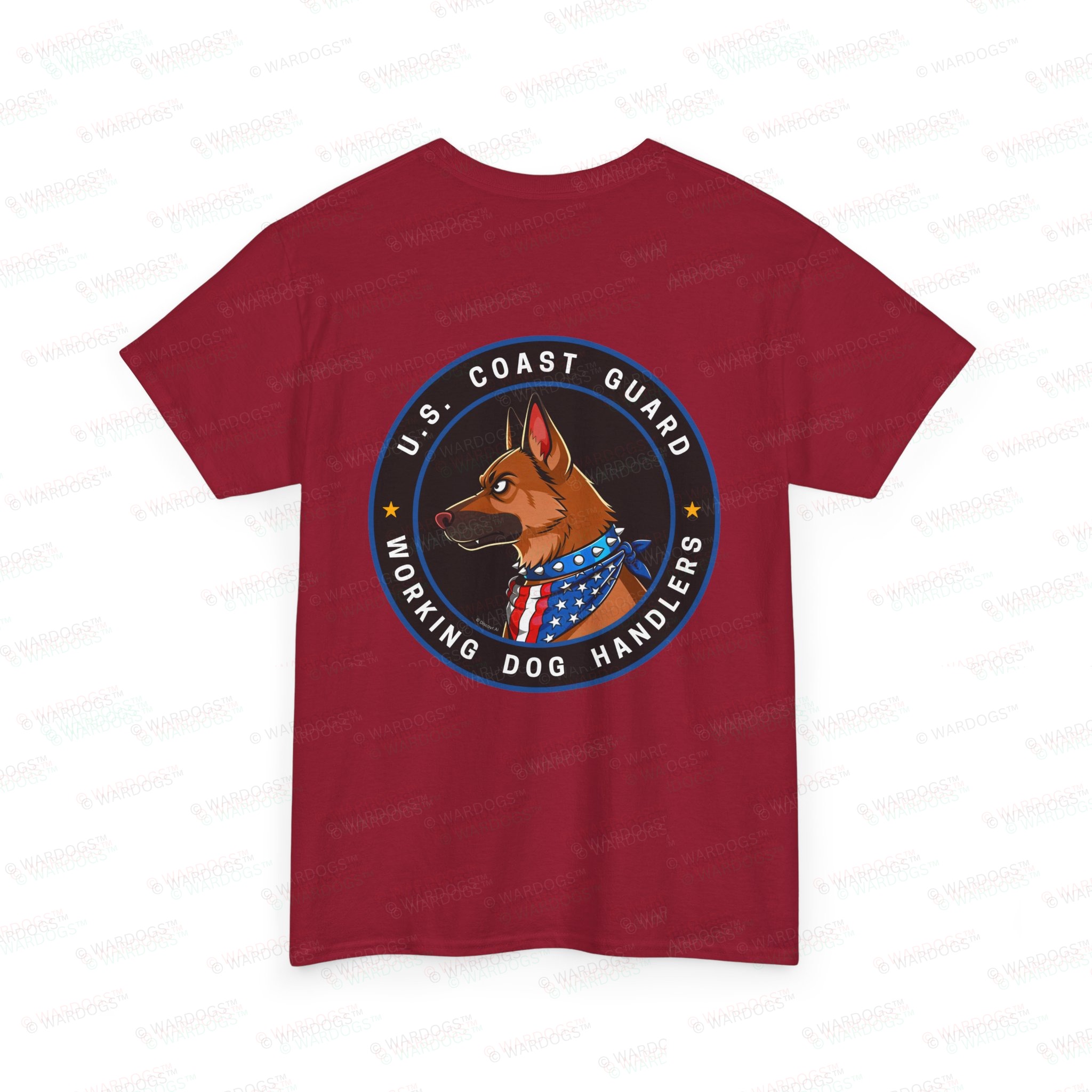 U.S. Coast Guard K9 Working Dog Handler T-Shirt - circle/back - Image 10