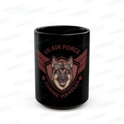 US Air Force Canine Handler Black Mug – Military K9 Gift (11oz/15oz)