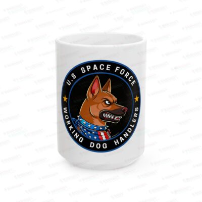 Military Working Dog Mug – U.S. Space Force K9 Ceramic Coffee Cup (11oz/15oz)