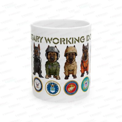 Military Working Dog Mug – K9 Service Branches Ceramic Coffee Cup (11oz/15oz)