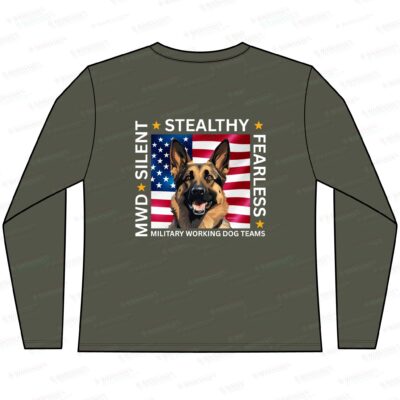 Womens Military Working Dog Team Long Sleeve Tee — “Silent • Stealthy • Fearless”
