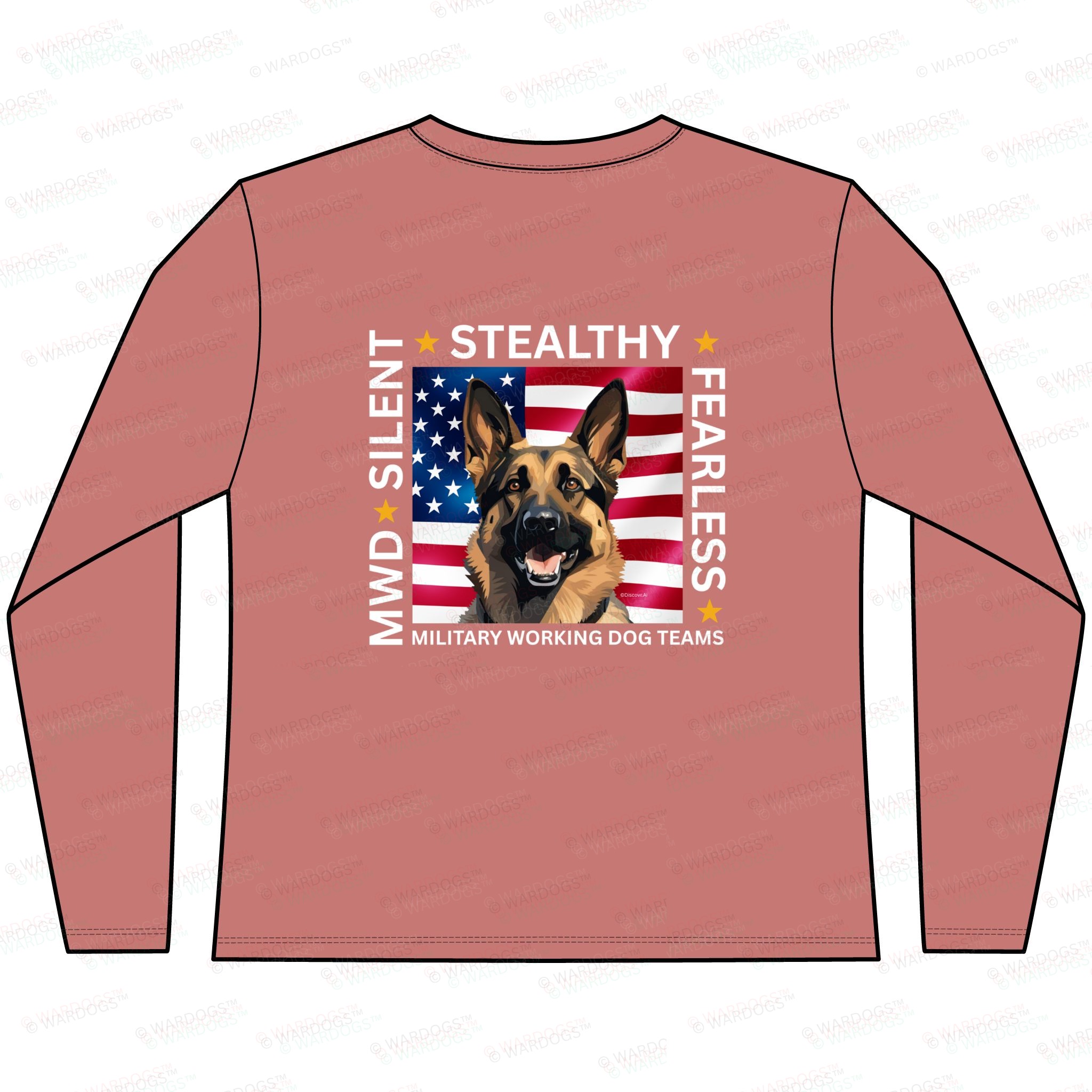 Womens Military Working Dog Team Long Sleeve Tee — "Silent • Stealthy • Fearless" - Image 2