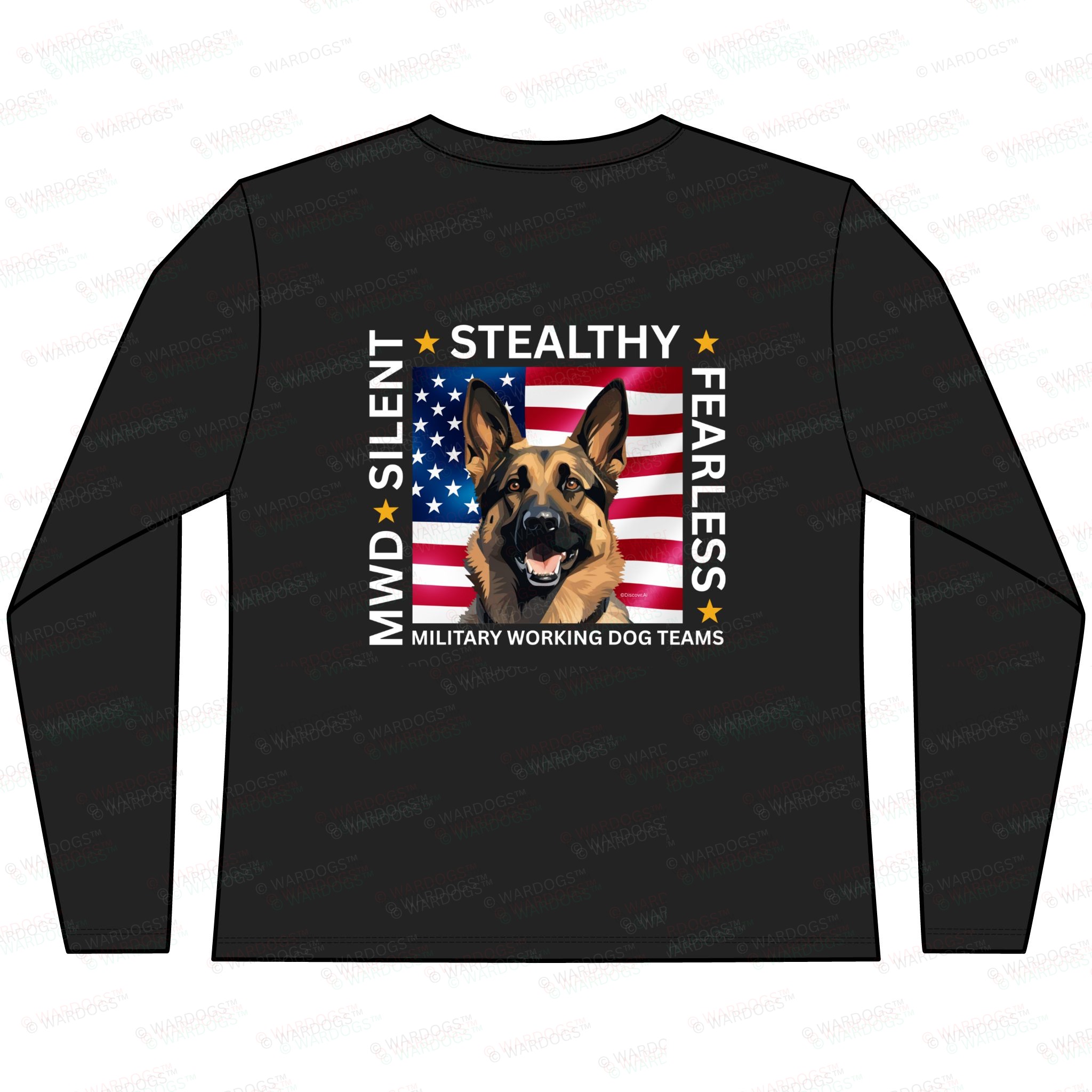Womens Military Working Dog Team Long Sleeve Tee — "Silent • Stealthy • Fearless" - Image 3