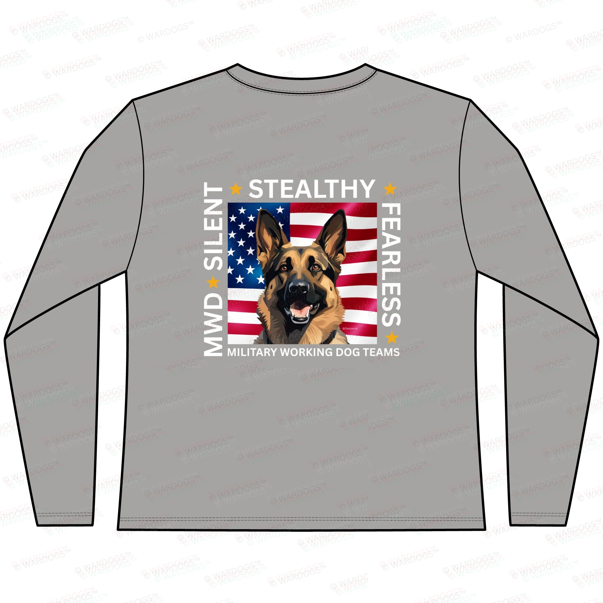 Womens Military Working Dog Team Long Sleeve Tee — "Silent • Stealthy • Fearless" - Image 4