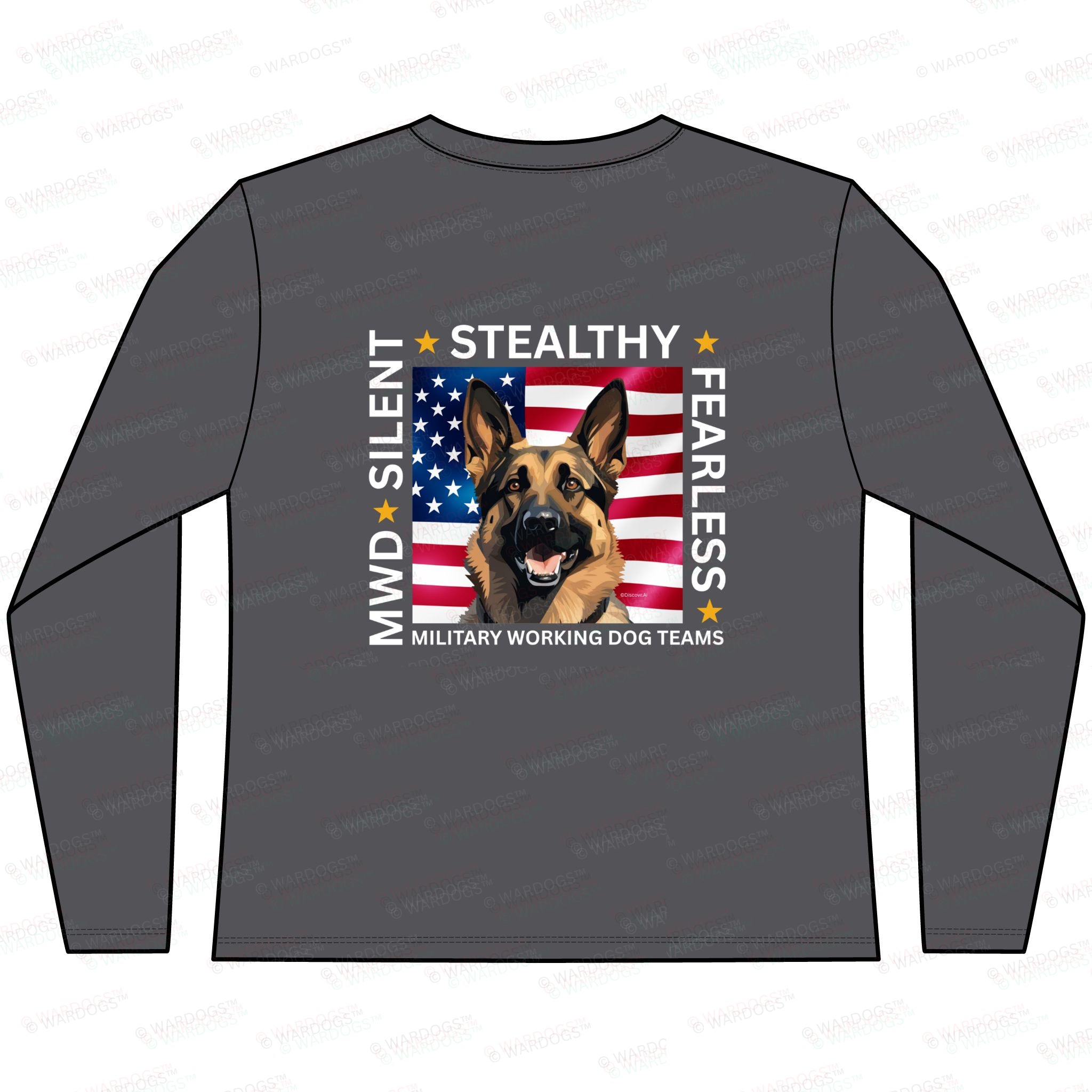 Womens Military Working Dog Team Long Sleeve Tee — "Silent • Stealthy • Fearless" - Image 7