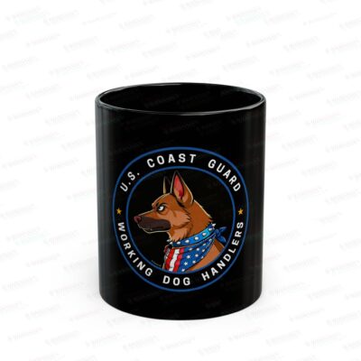 Military Working Dogs Black Ceramic Mug — U.S. Coast Guard (11oz/15oz)