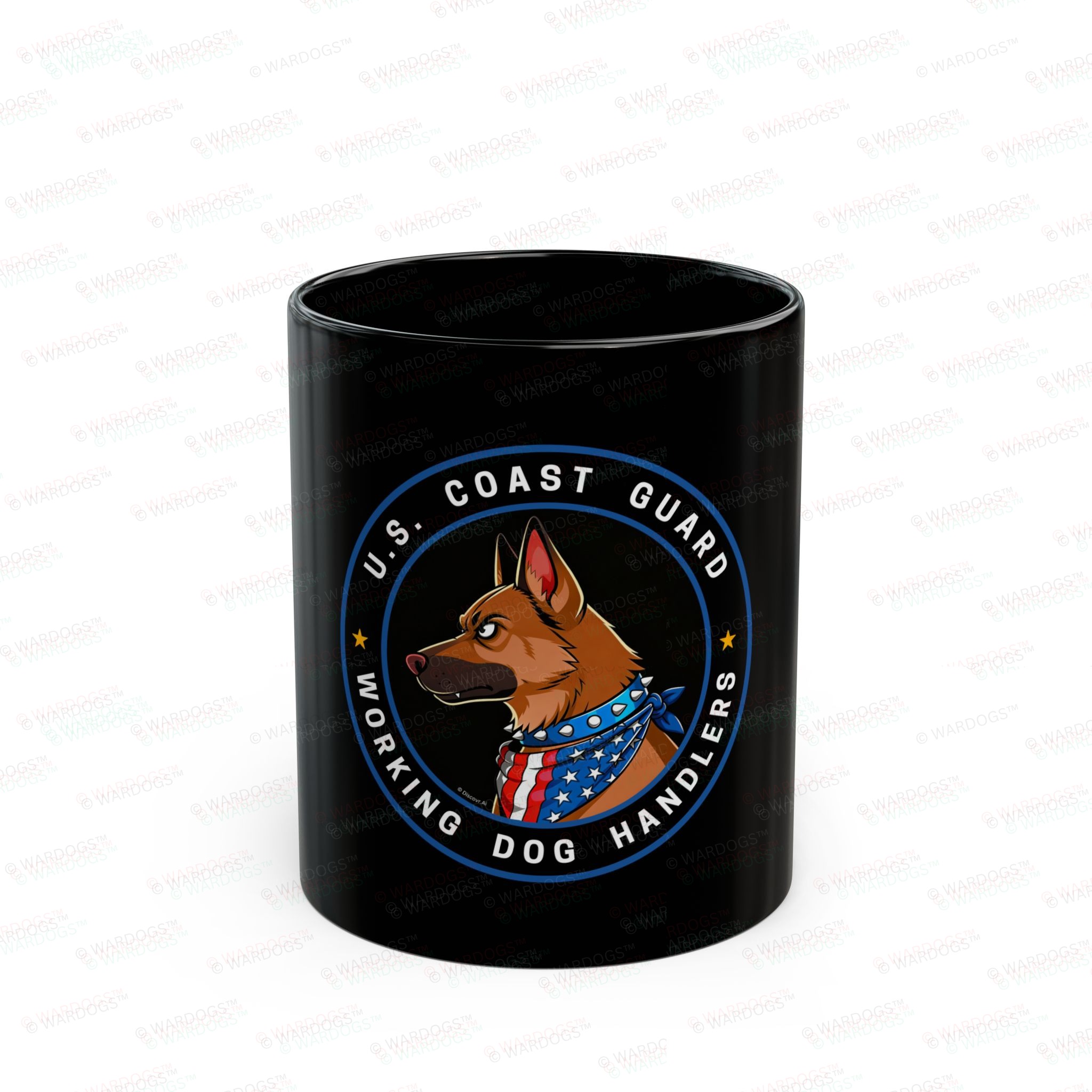 Military Working Dogs Black Ceramic Mug — U.S. Coast Guard (11oz/15oz)