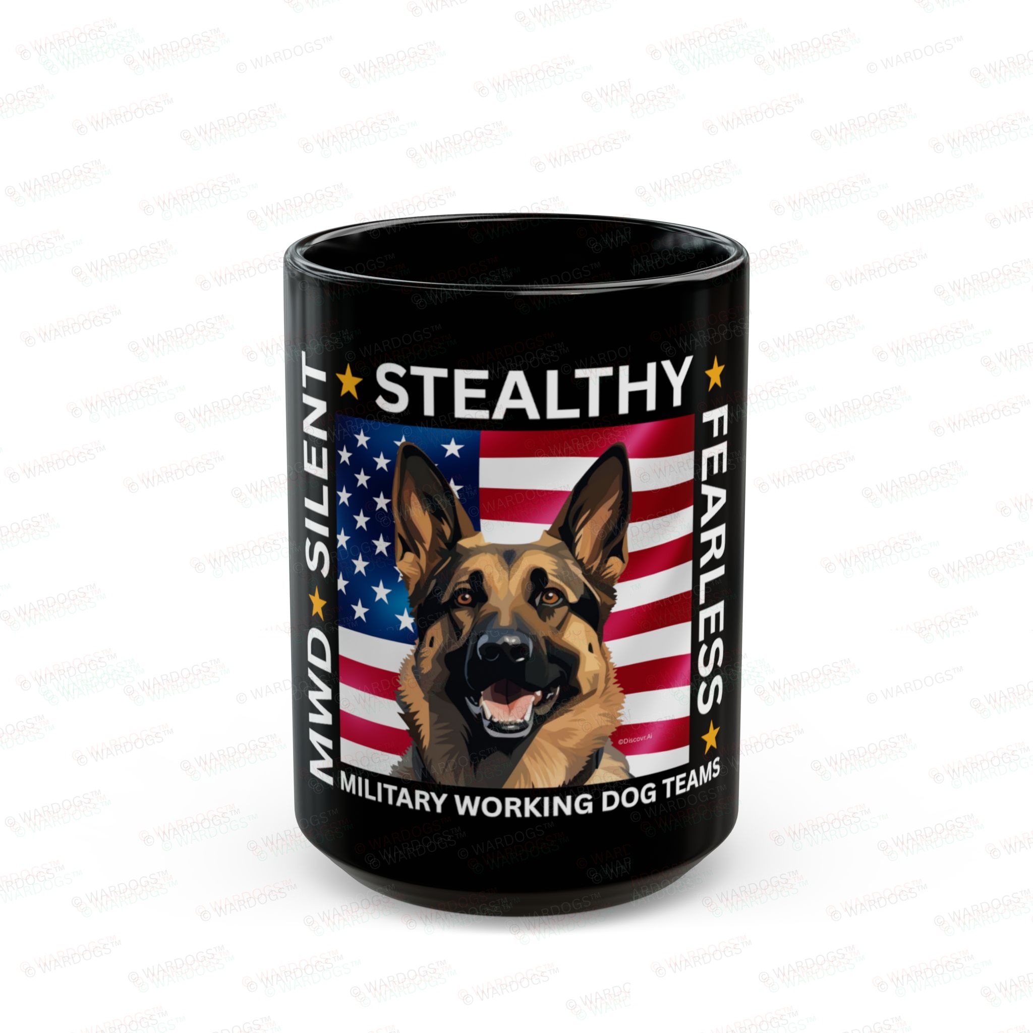 Military Working Dogs Fearless Black Ceramic Mug — (11oz/15oz) - Image 2