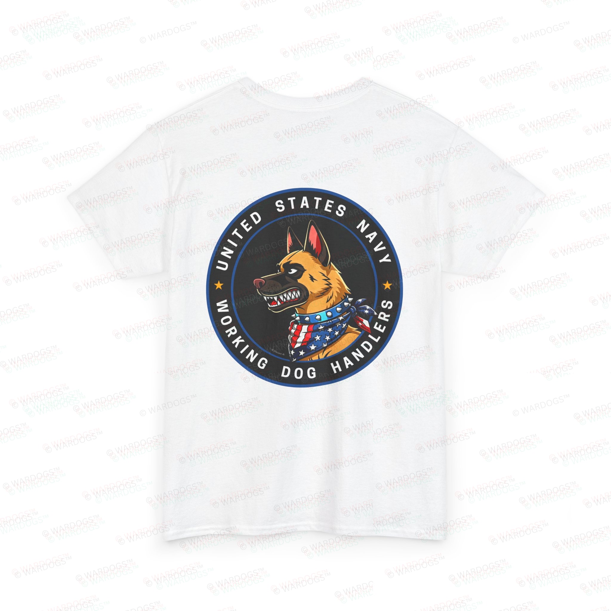 U.S. Navy K9 Working Dog Handler T-Shirt - circle/back - Image 2