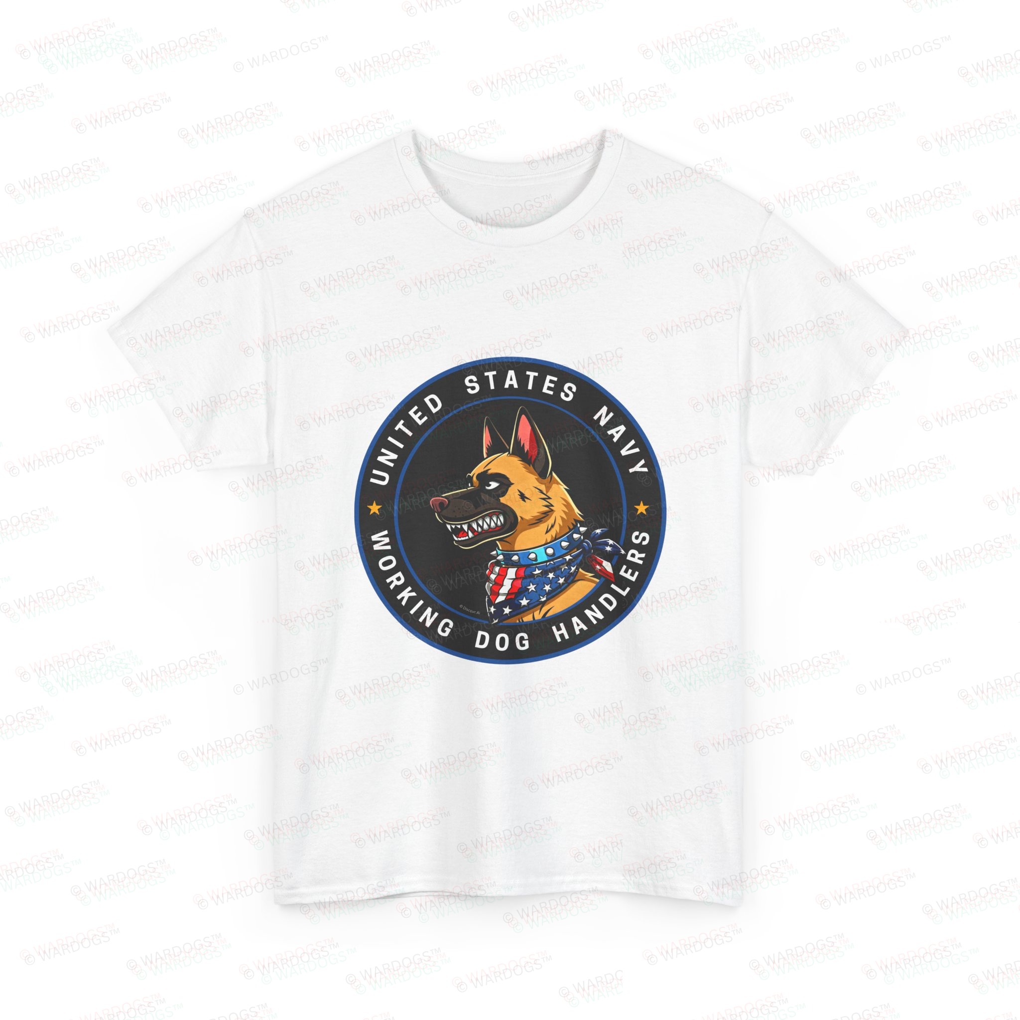 US NAVY K9 Working Dog Handler T-Shirt - circle/front - Image 2