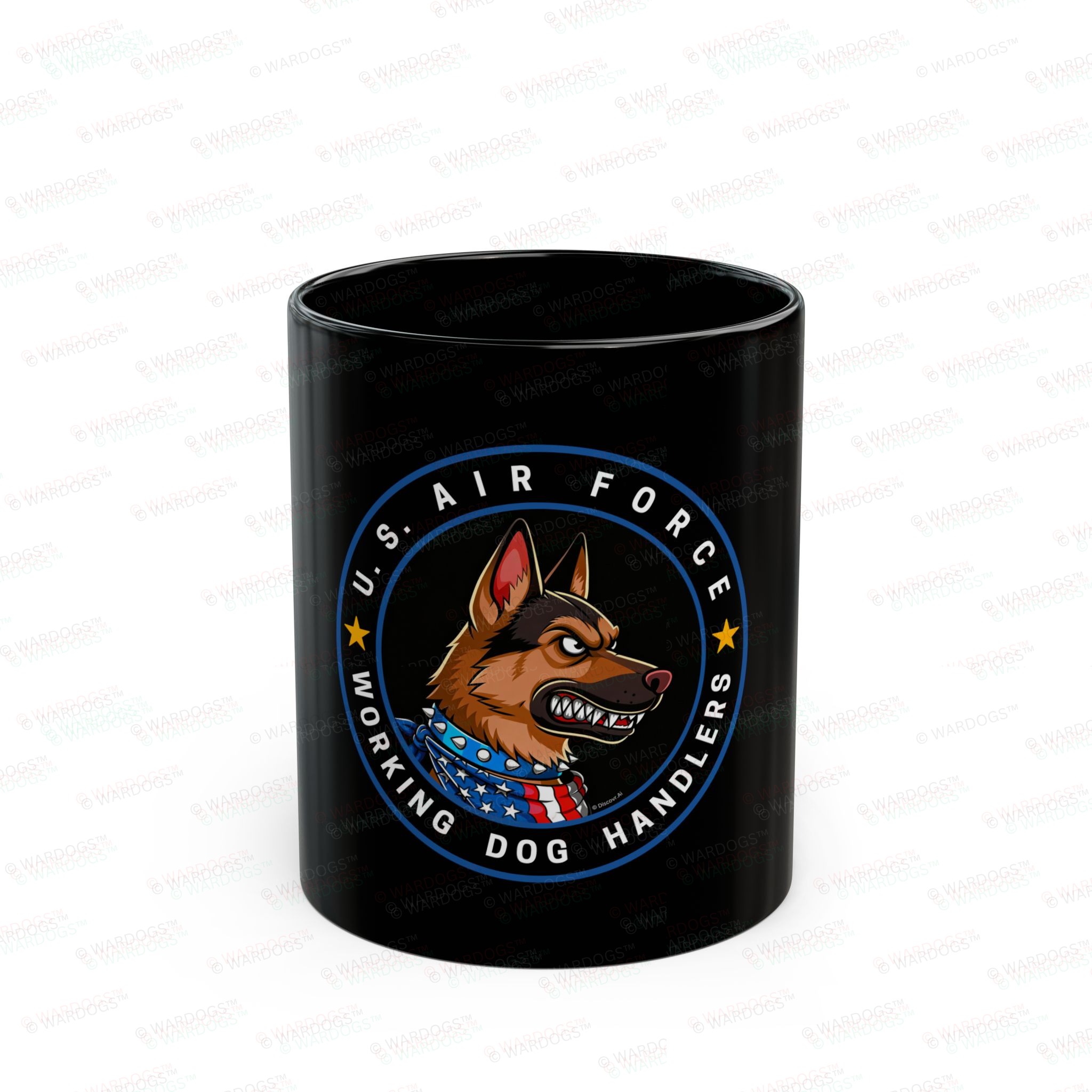 Military Working Dogs Black Ceramic Mug — U.S. Air Force (11oz/15oz)
