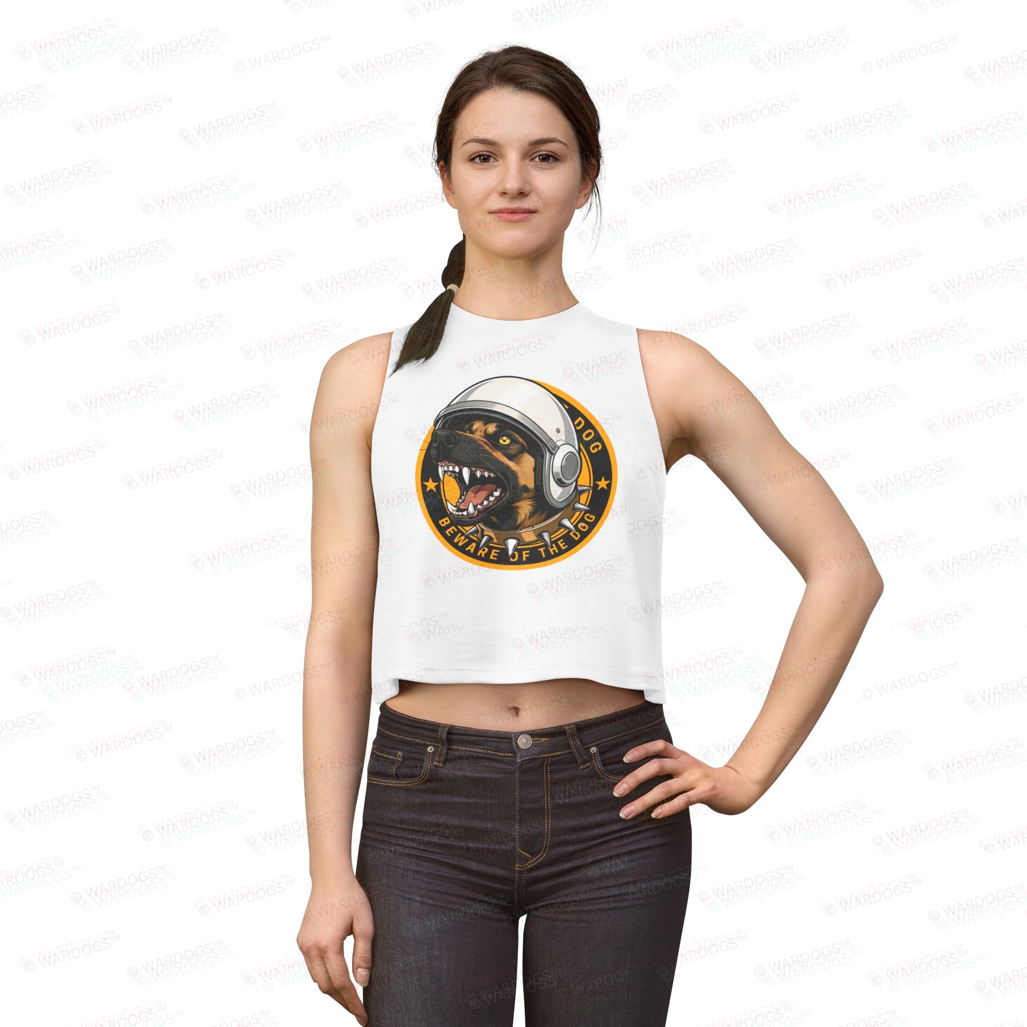 US SPACE FORCE BEWARE MALINOIS CROP TOP - Image 7