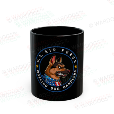 Military Working Dogs Black Ceramic Mug — U.S. Air Force (11oz/15oz)