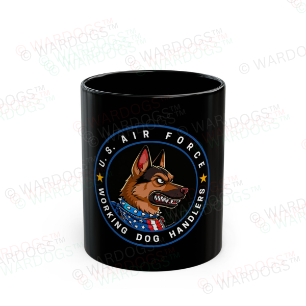 Military Working Dogs Black Ceramic Mug — U.S. Air Force (11oz/15oz)