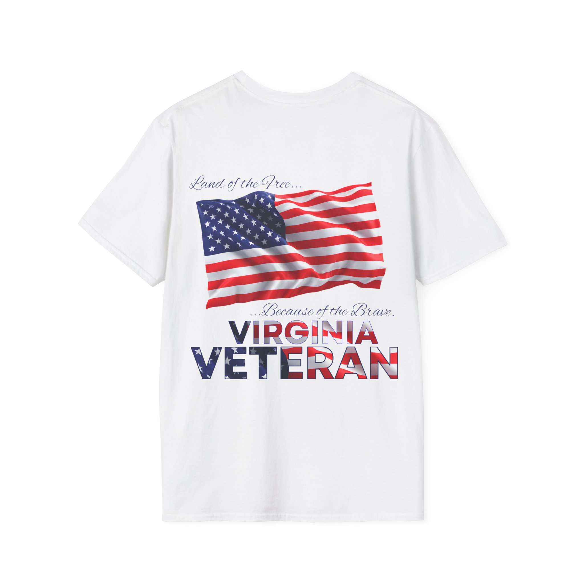 Virginia Veteran T-Shirt — Home of the Brave American Flag Memorial Tee - Image 3