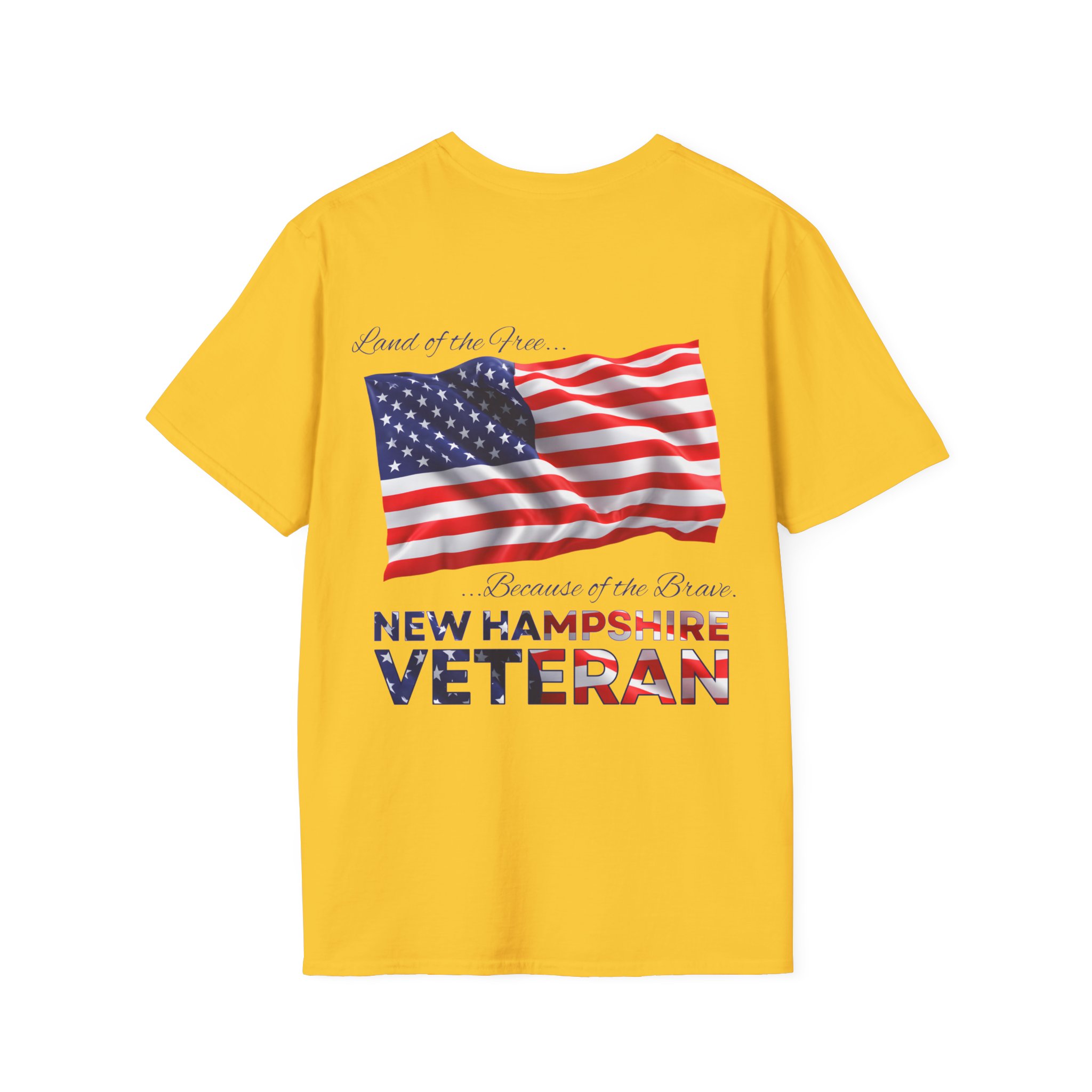 New Hampshire Veteran T-Shirt — Home of the Brave American Flag Memorial Tee - Image 4