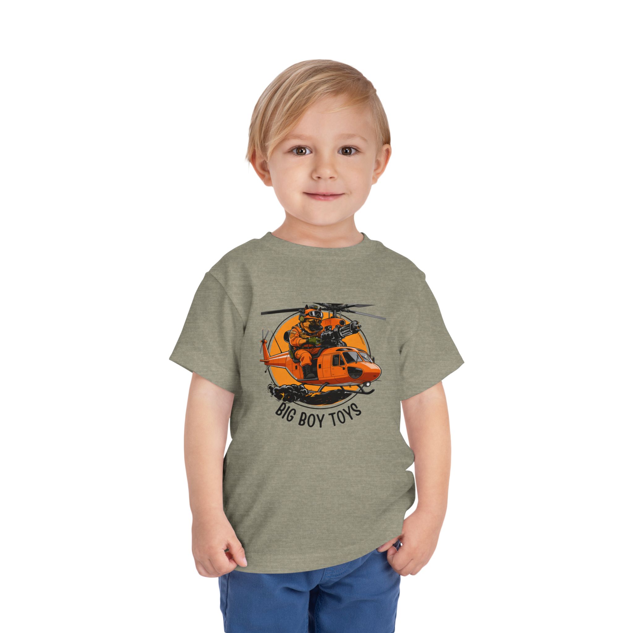 Toddler Helicopter Rescue Tee — Orange Rescue Coast Guard Chopper Graphic - Image 2