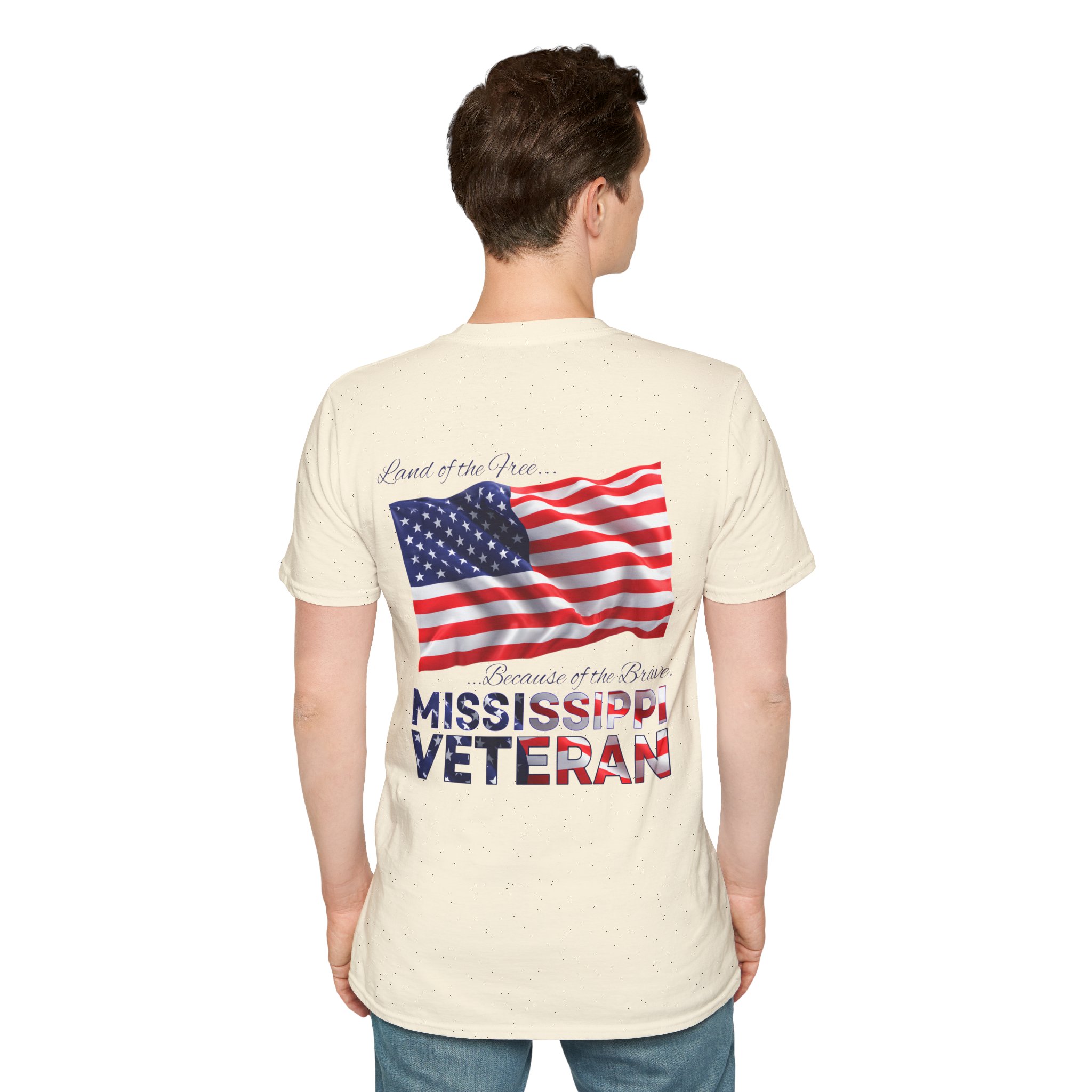 Mississippi Veteran T-Shirt — Home of the Brave American Flag Memorial Tee - Image 3