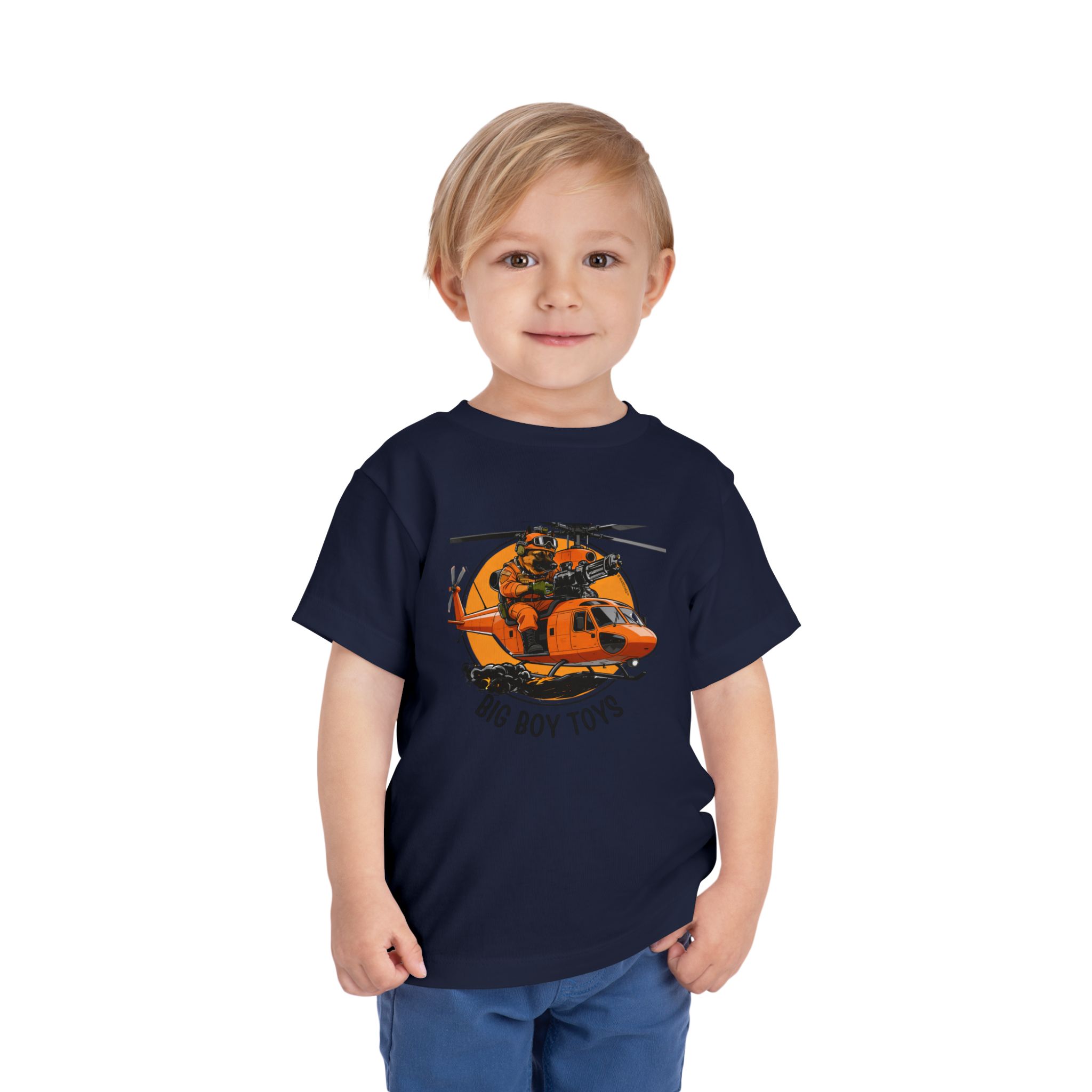 Toddler Helicopter Rescue Tee — Orange Rescue Coast Guard Chopper Graphic - Image 5