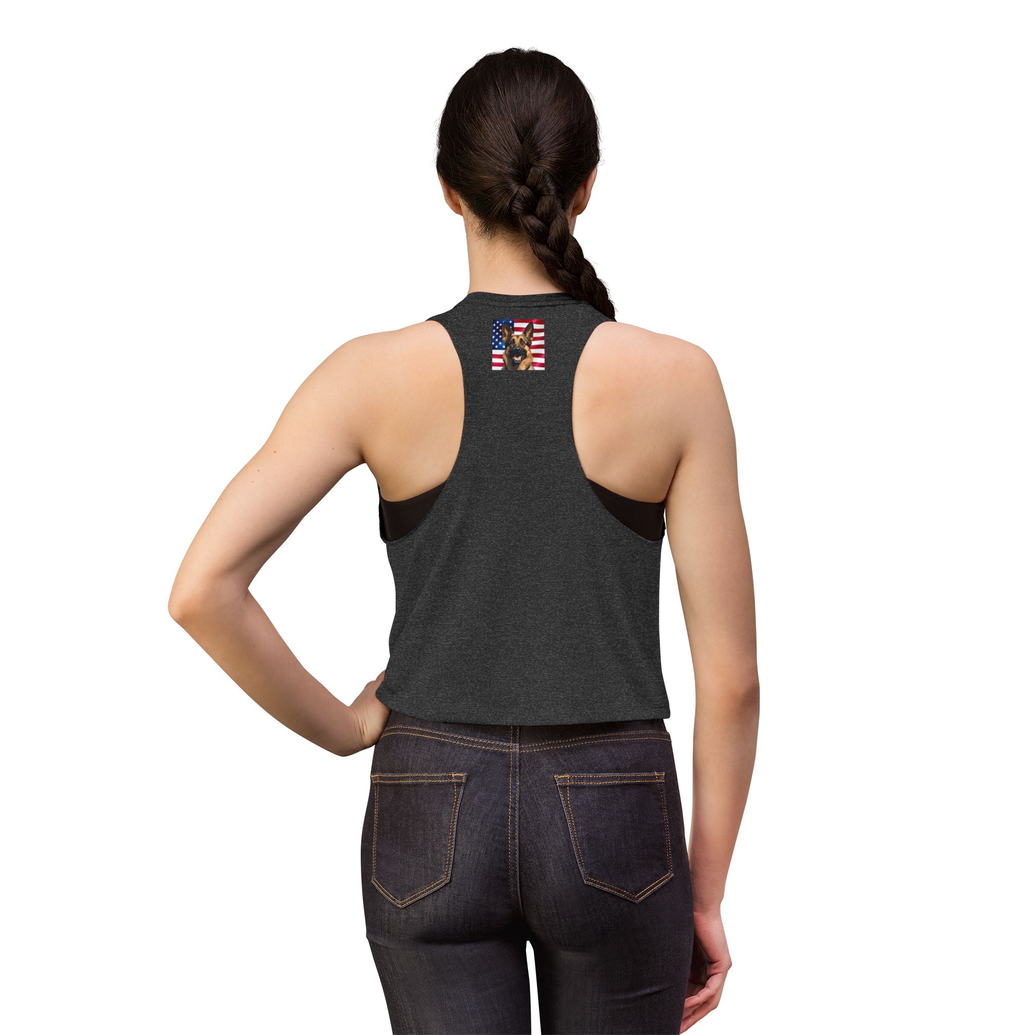 Patriotic German Shepherd Crop Top — American Flag Dog Tee - Image 14