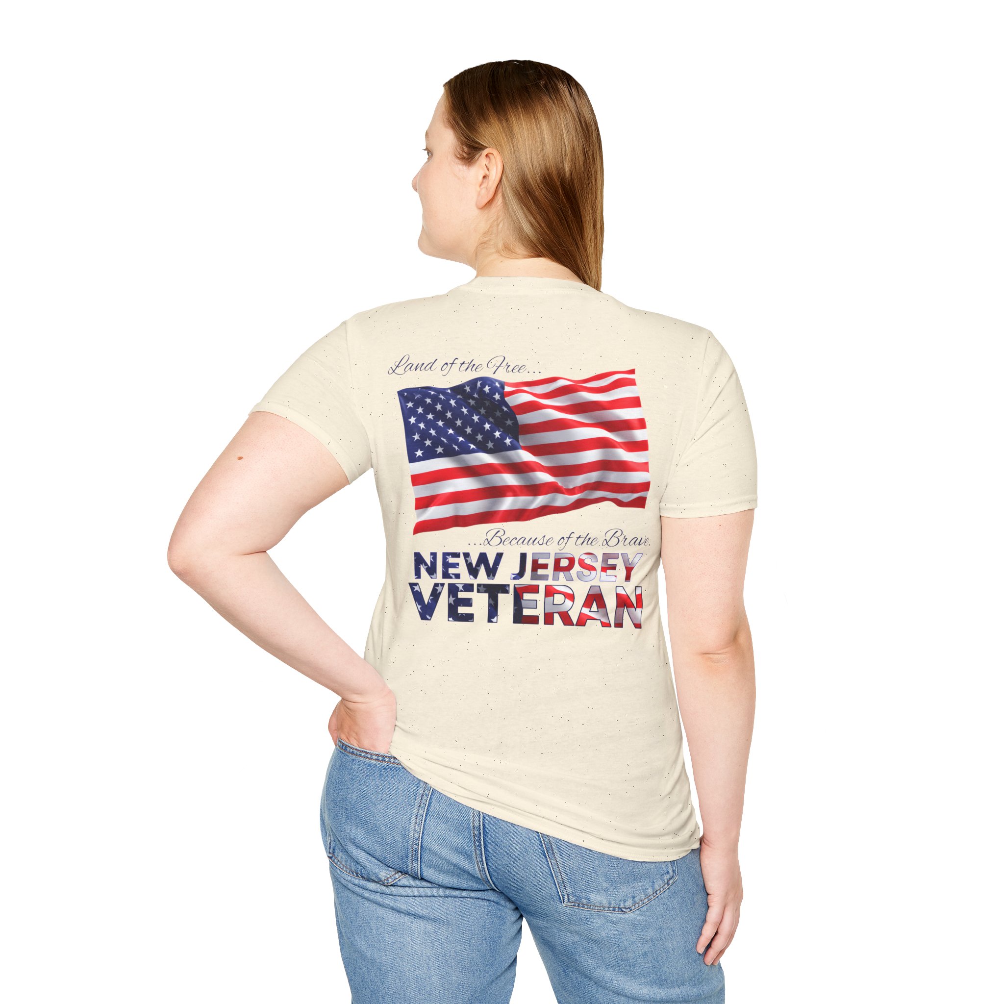 New Jersey Veteran T-Shirt — Home of the Brave American Flag Memorial Tee - Image 5