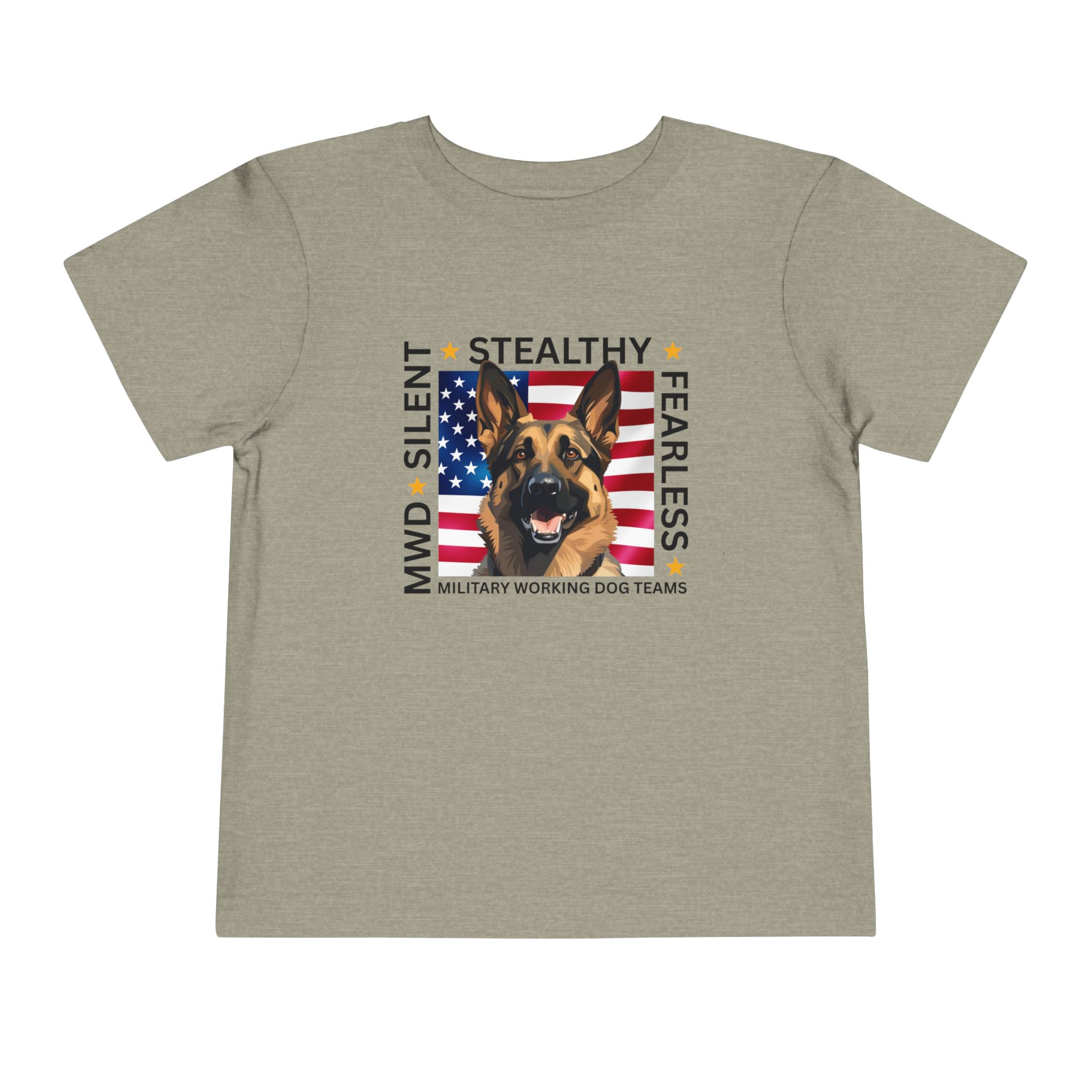 Toddler Tee — "Silent • Stealthy • Fearless" Military Working Dog American Flag - Image 9