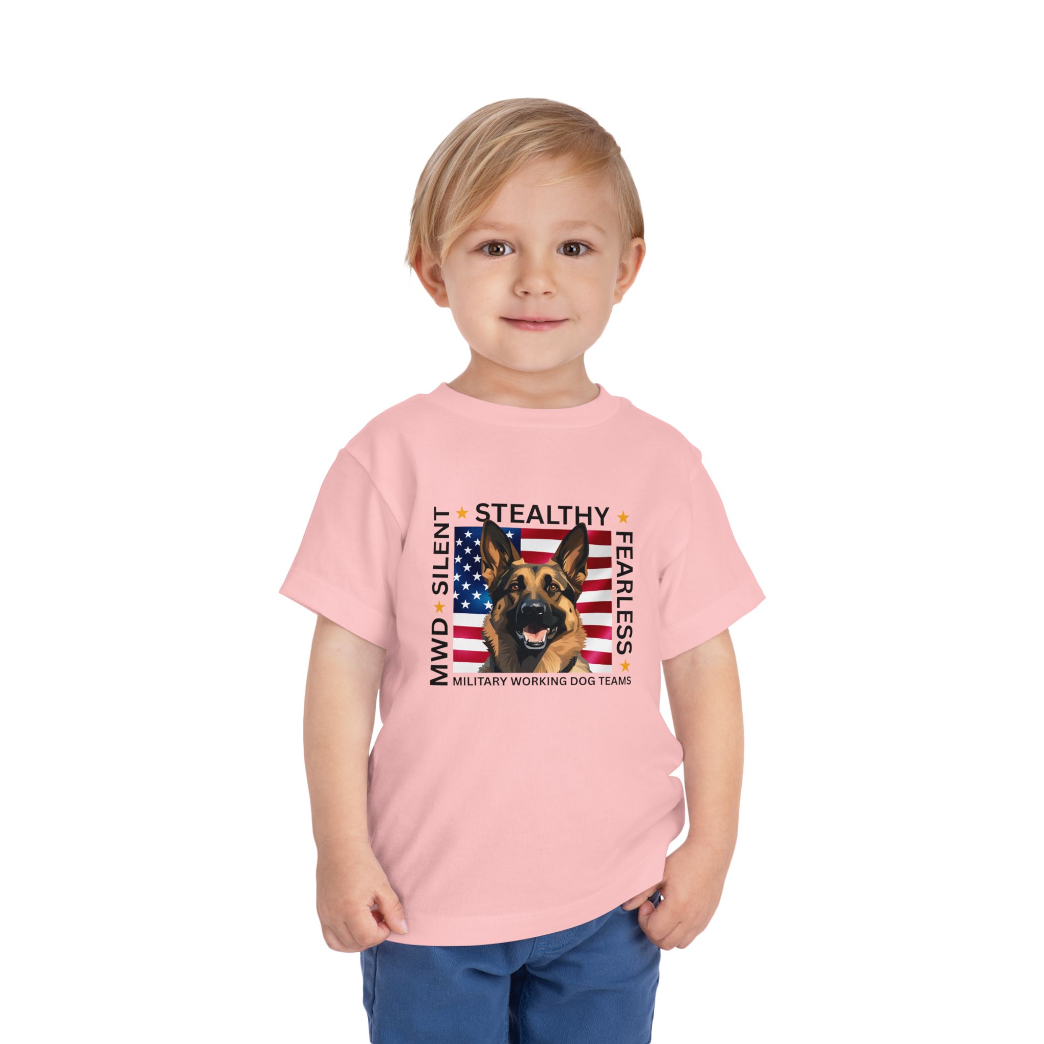 Toddler Tee — "Silent • Stealthy • Fearless" Military Working Dog American Flag - Image 16