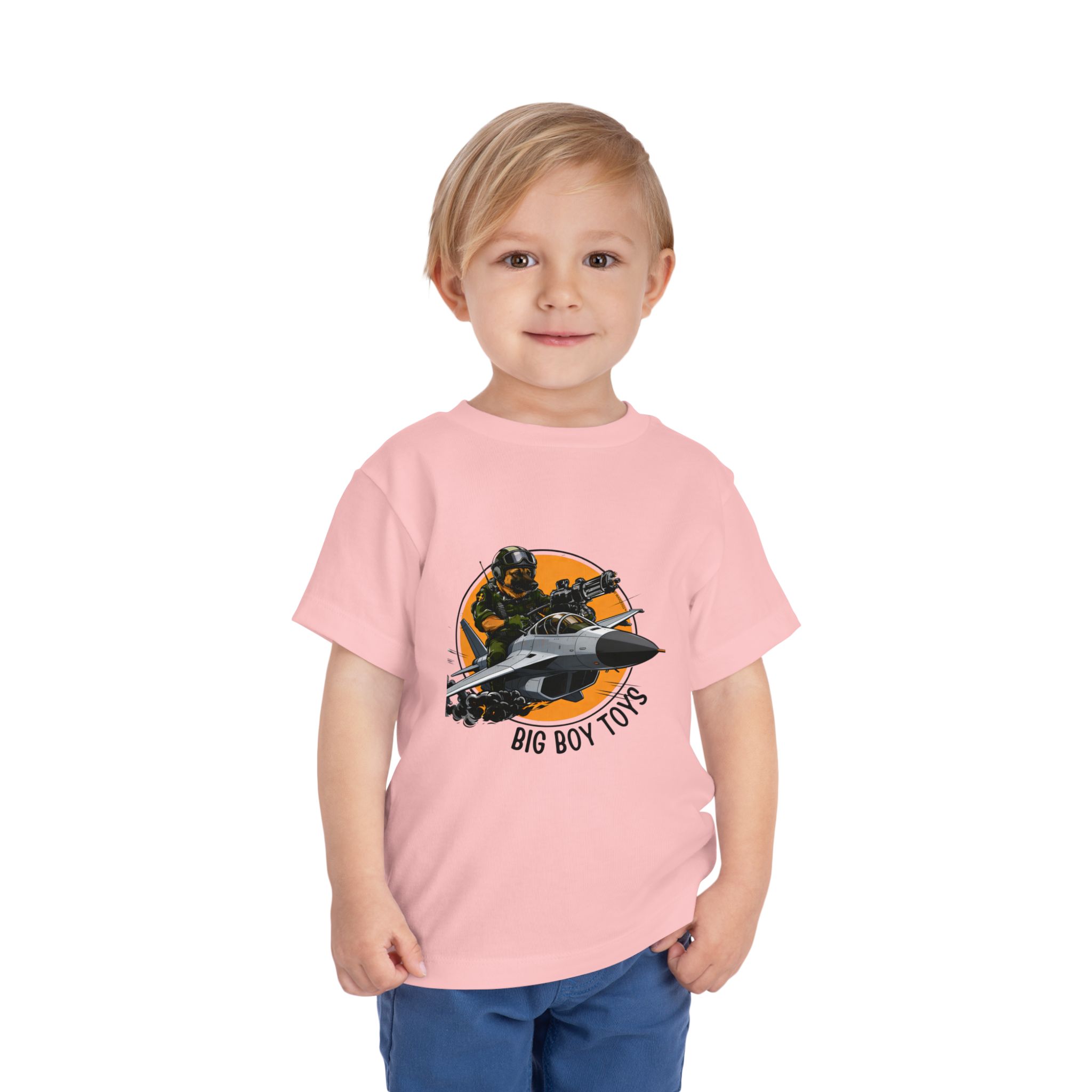 Toddler Tee - "Big Boy Toys" Air Force Jet Pilot Graphic Kids Shirt - Image 27