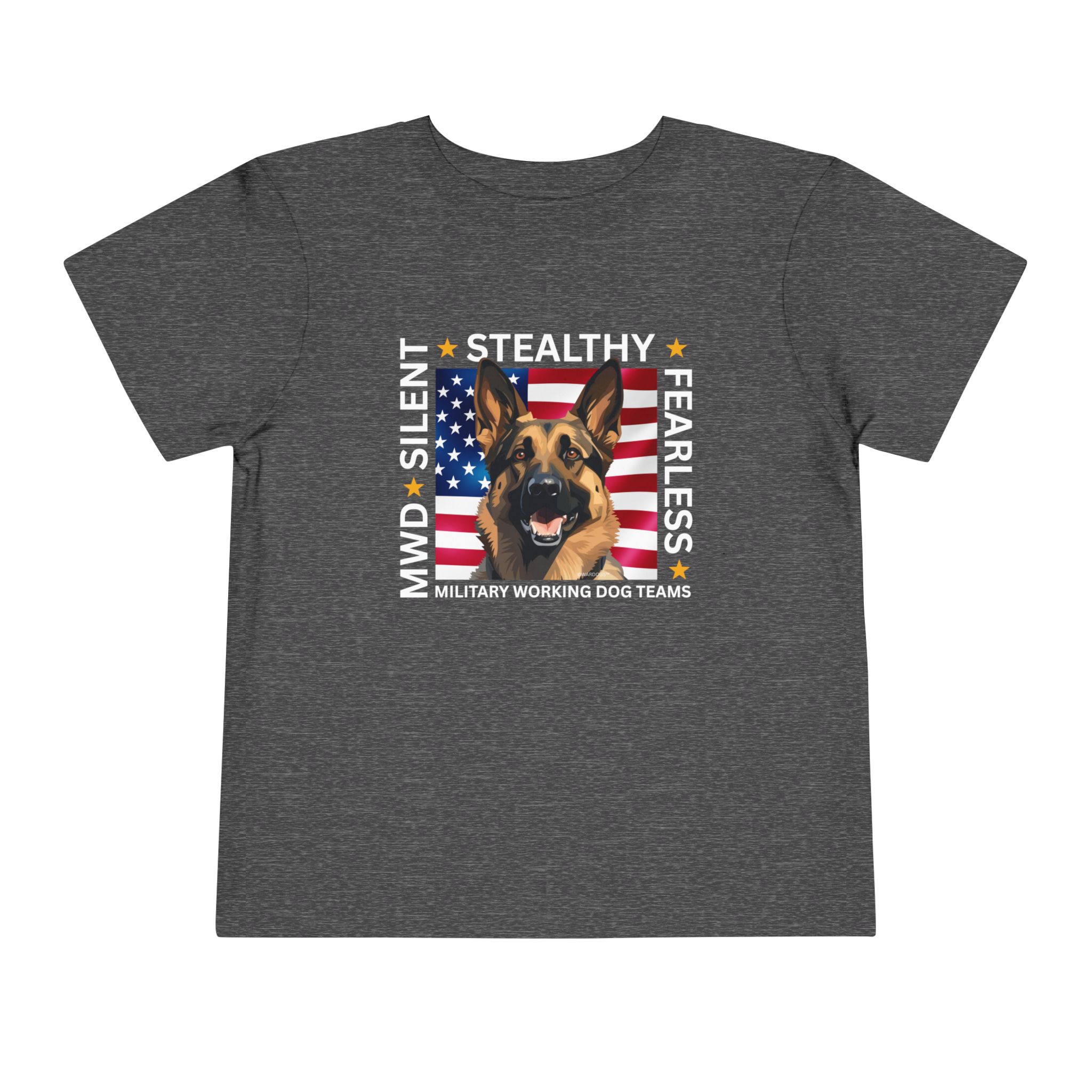 Patriotic German Shepherd Toddler Tee - USA Flag Puppy Kids Shirt