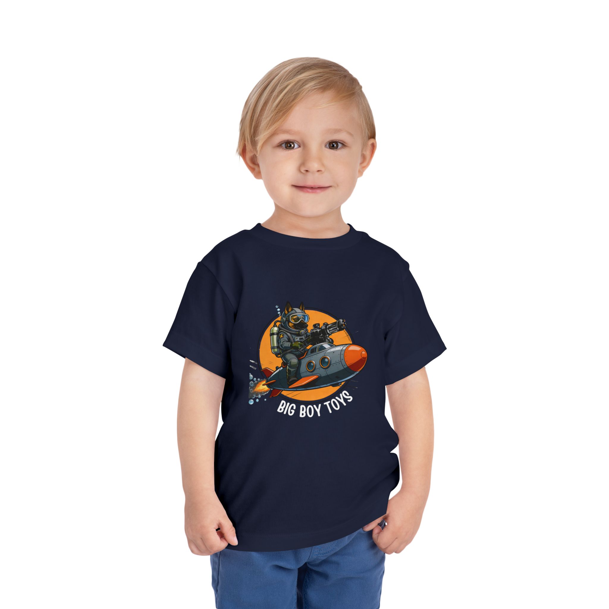 Toddler Tee — Big Boy Toys Submarine Pilot Dog Graphic Shirt - Image 12