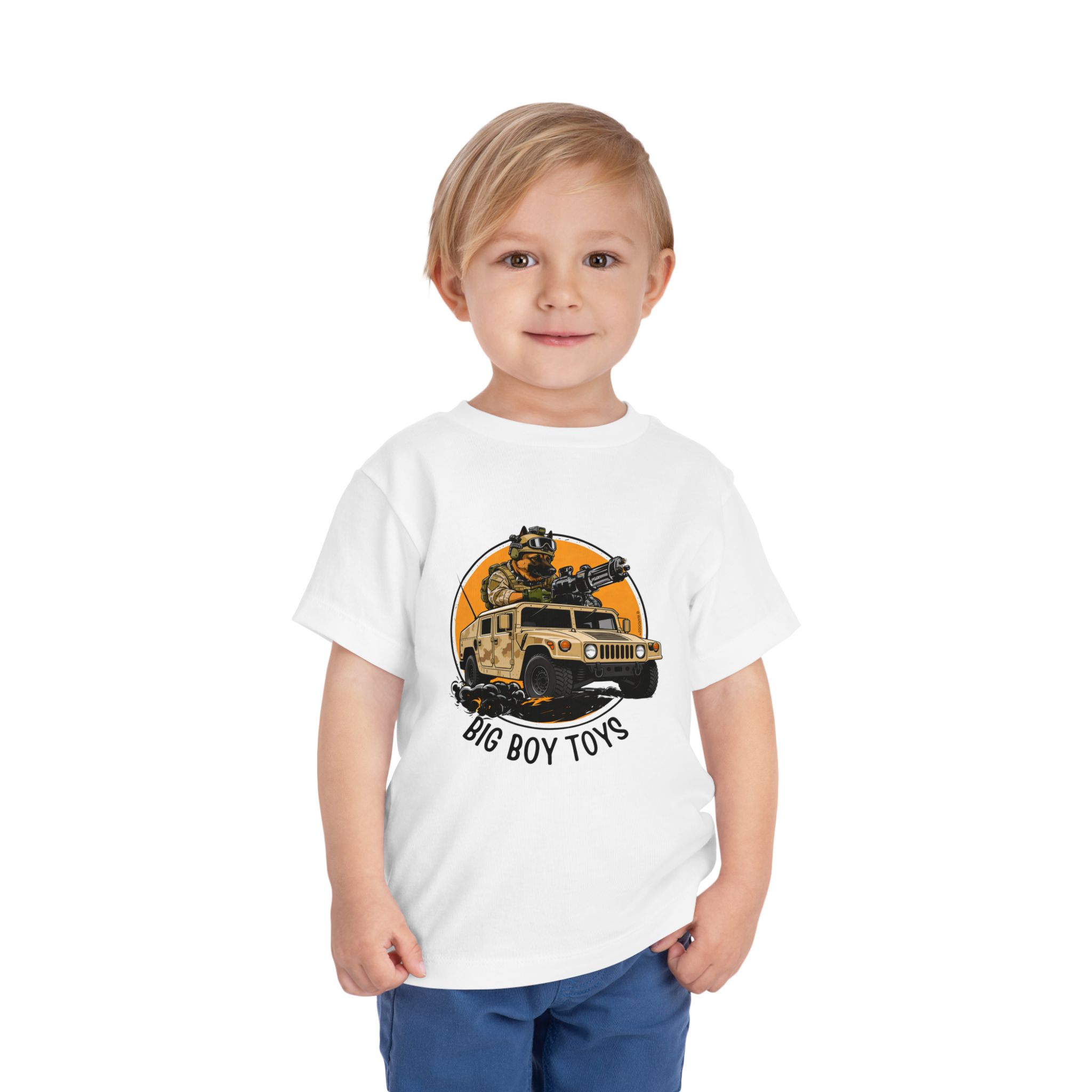 Toddlers' Adventure Tee — "Big Boy Toys" U.S. Marines Humvee & Driver Graphic - Image 2