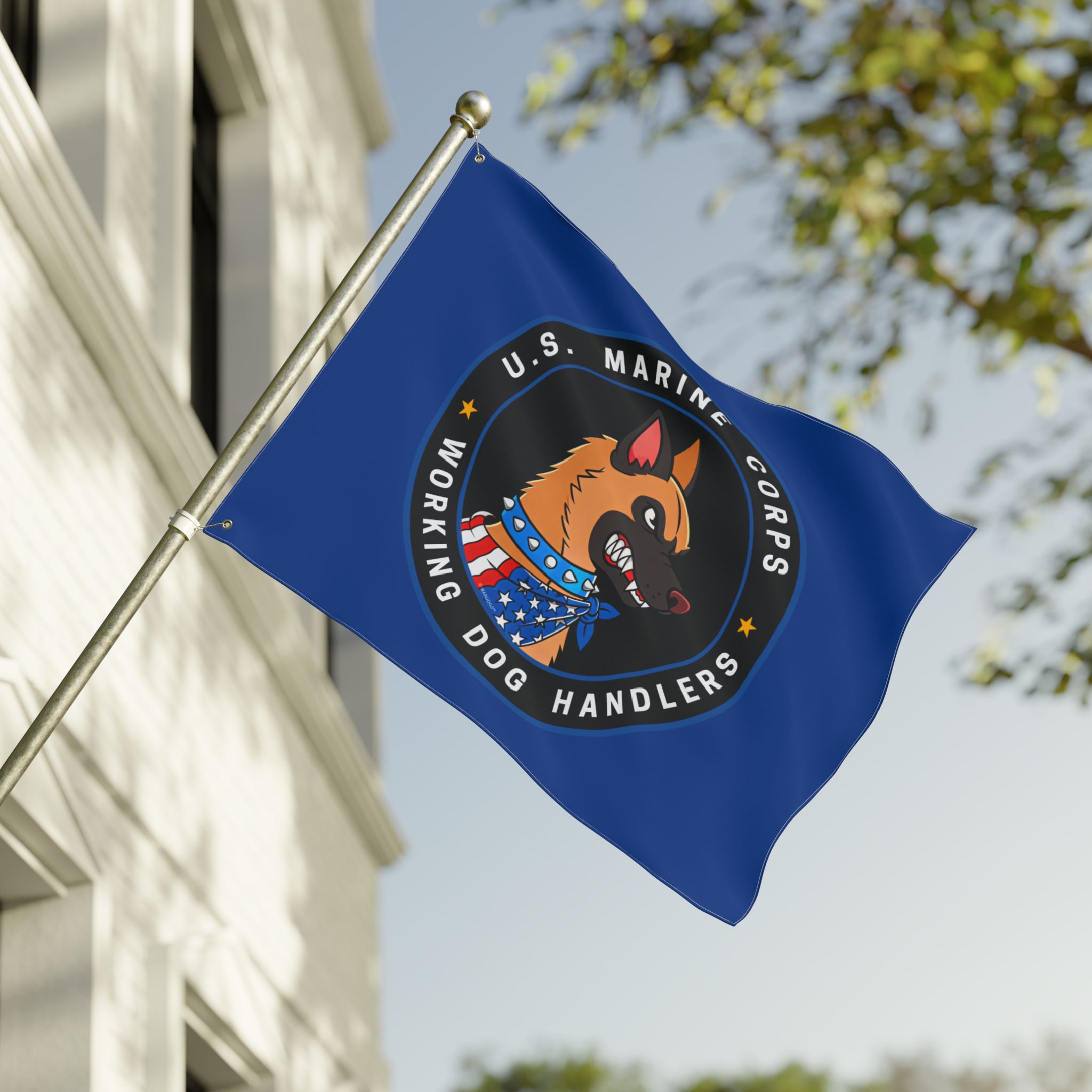 U.S. Marine Corps Dog Handlers Flag — Double-Sided Military K9 Banner -Ltd Edition Blue - Image 7